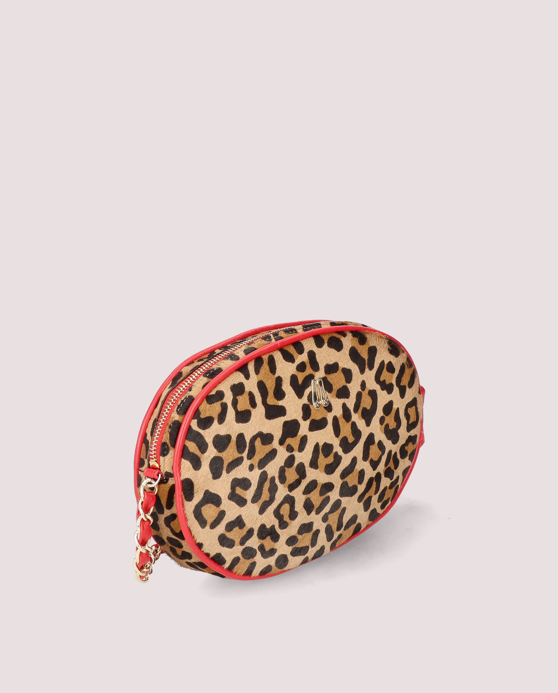 Opera handbag in leopard printed poni and soft leather
