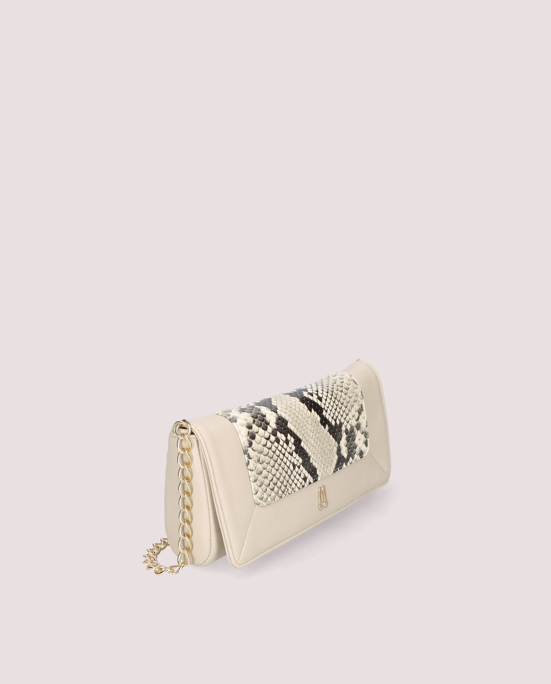 Alternative view of Shoulder bag in ivory and snake printed leather by PrettyBallerinas
