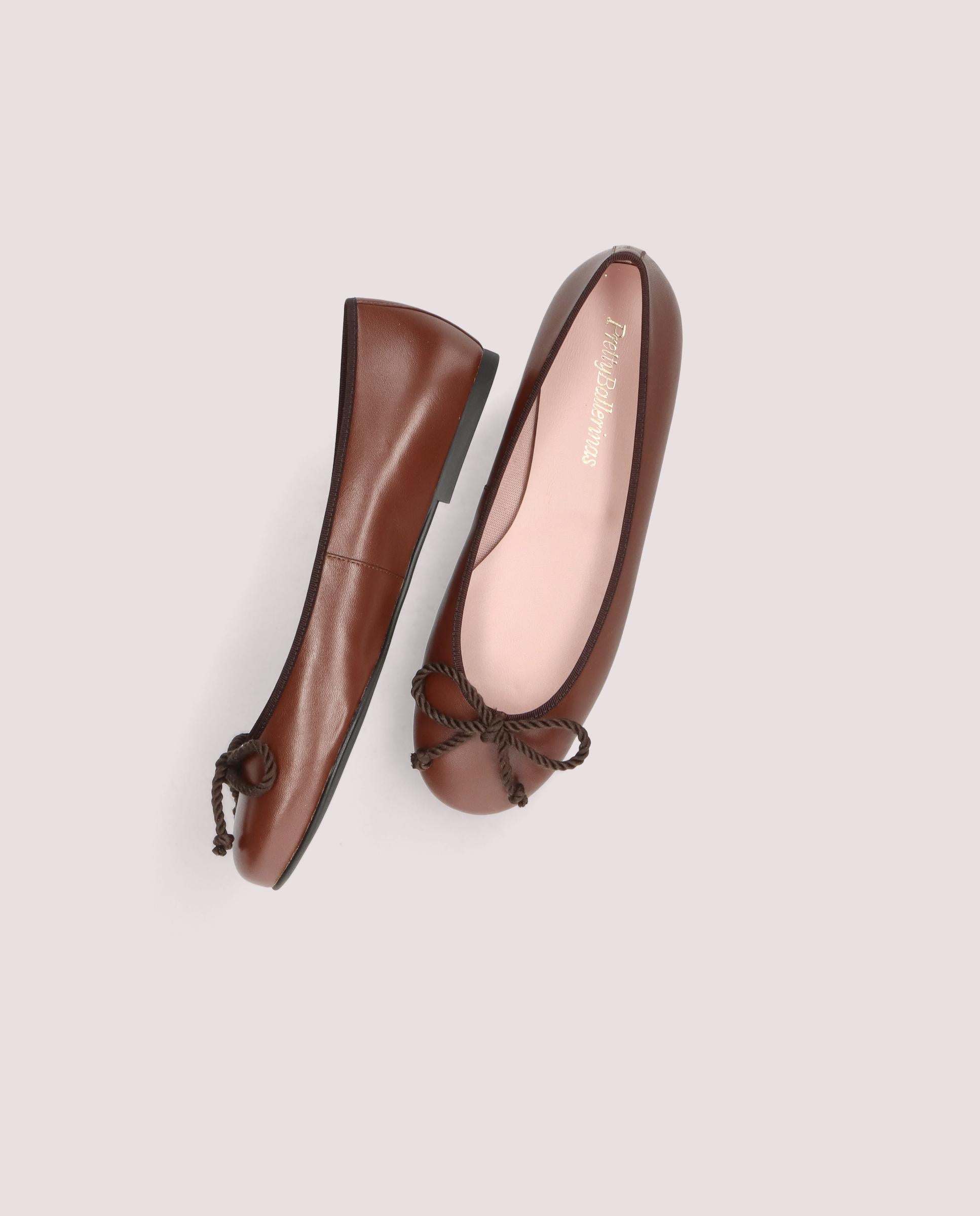 Rosario ballerina in brown leather