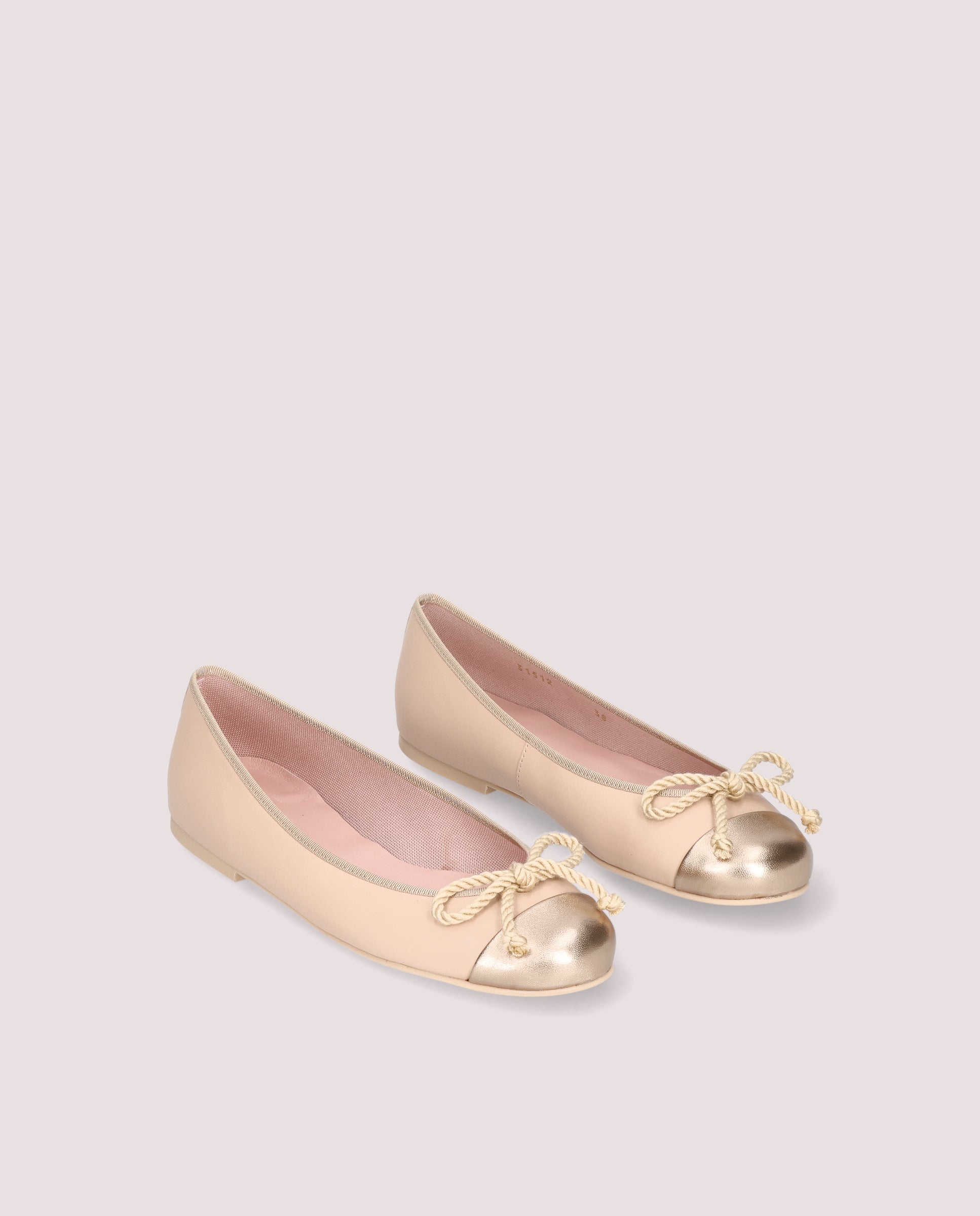 Rosario ballerina in soft nude leather