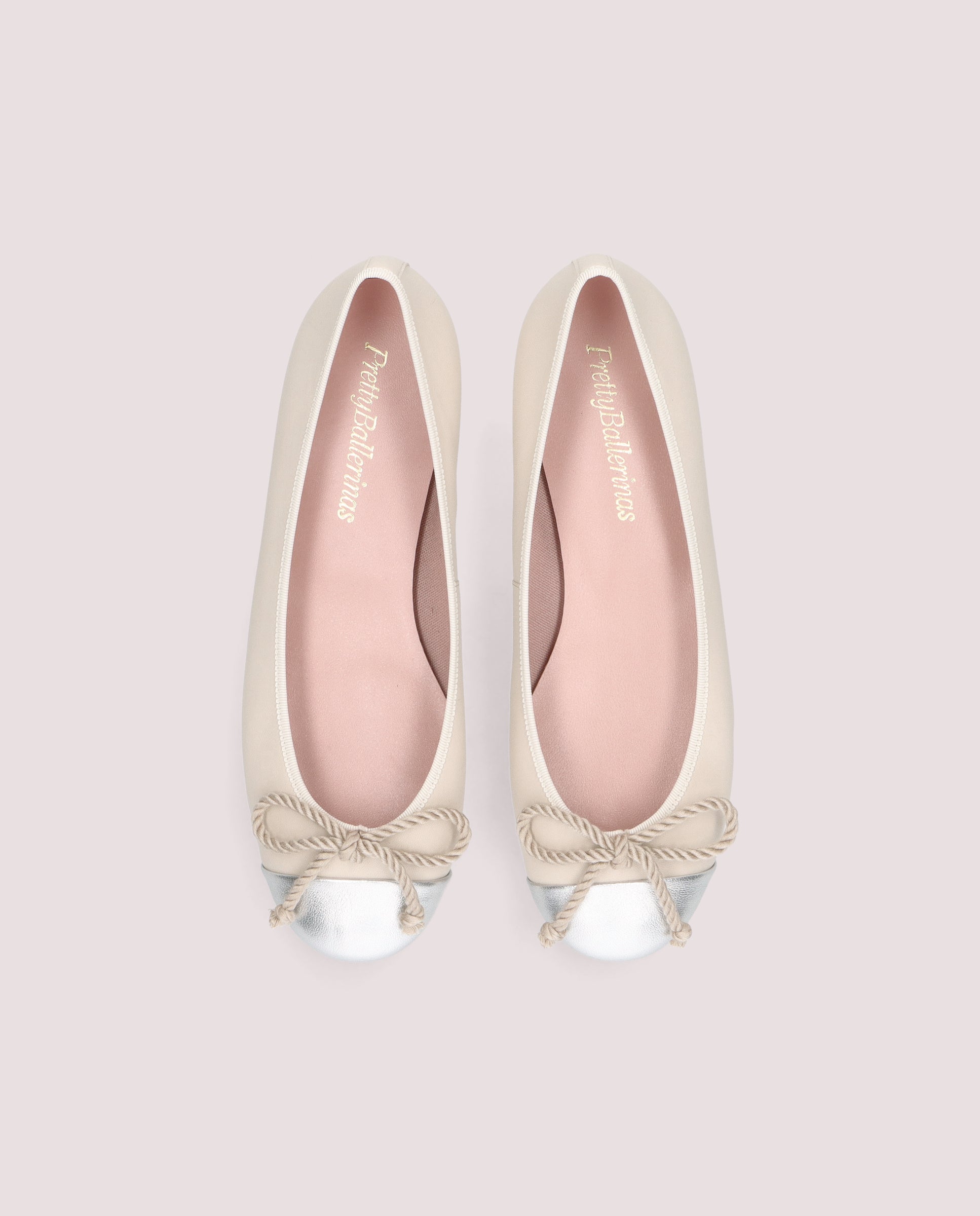 Alternative view of Rosario ballerina in soft ivory leather by PrettyBallerinas