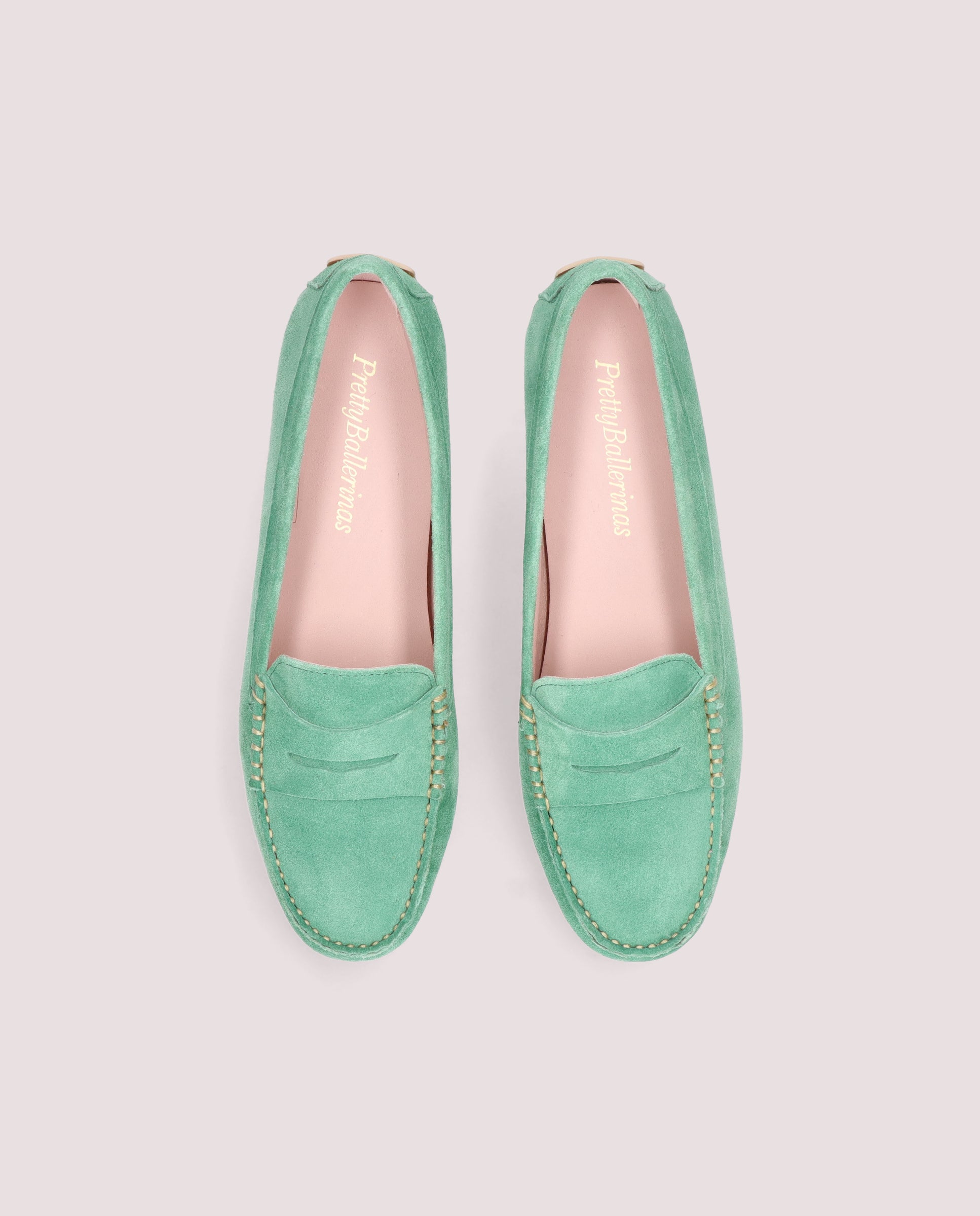 Vista alternativa de Mocasines Josephine Verdes Ante por PrettyBallerinas