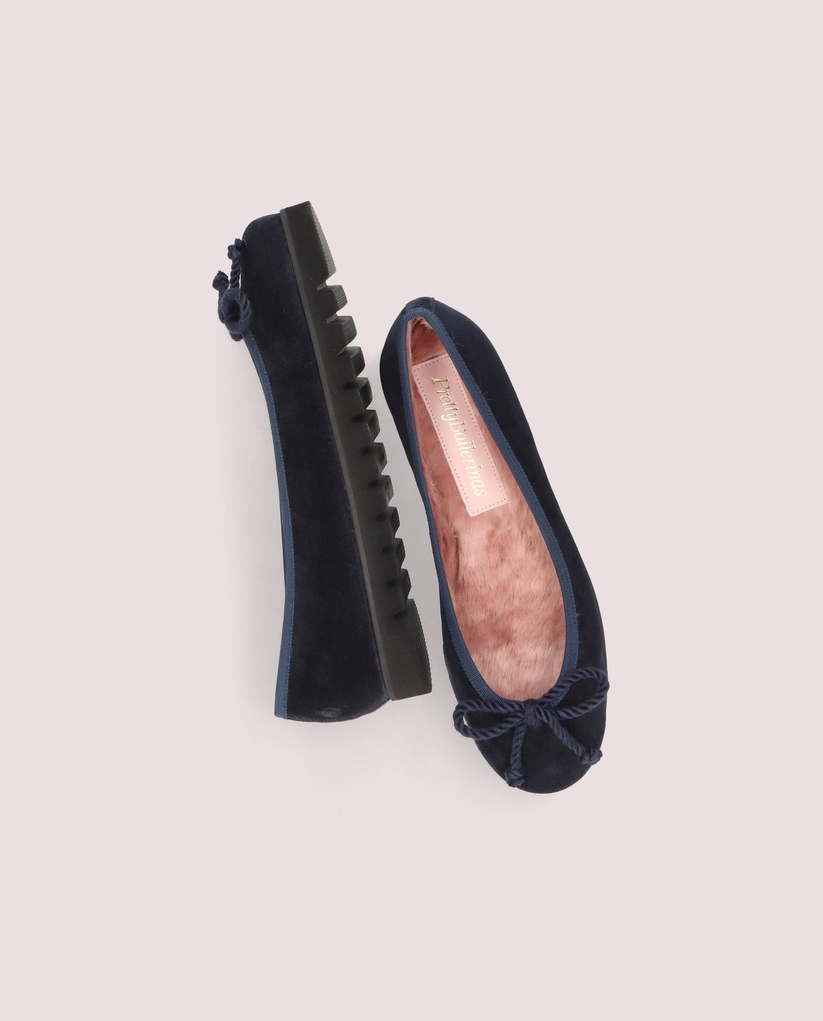 Rosario ballerina in marineblauem wildleder