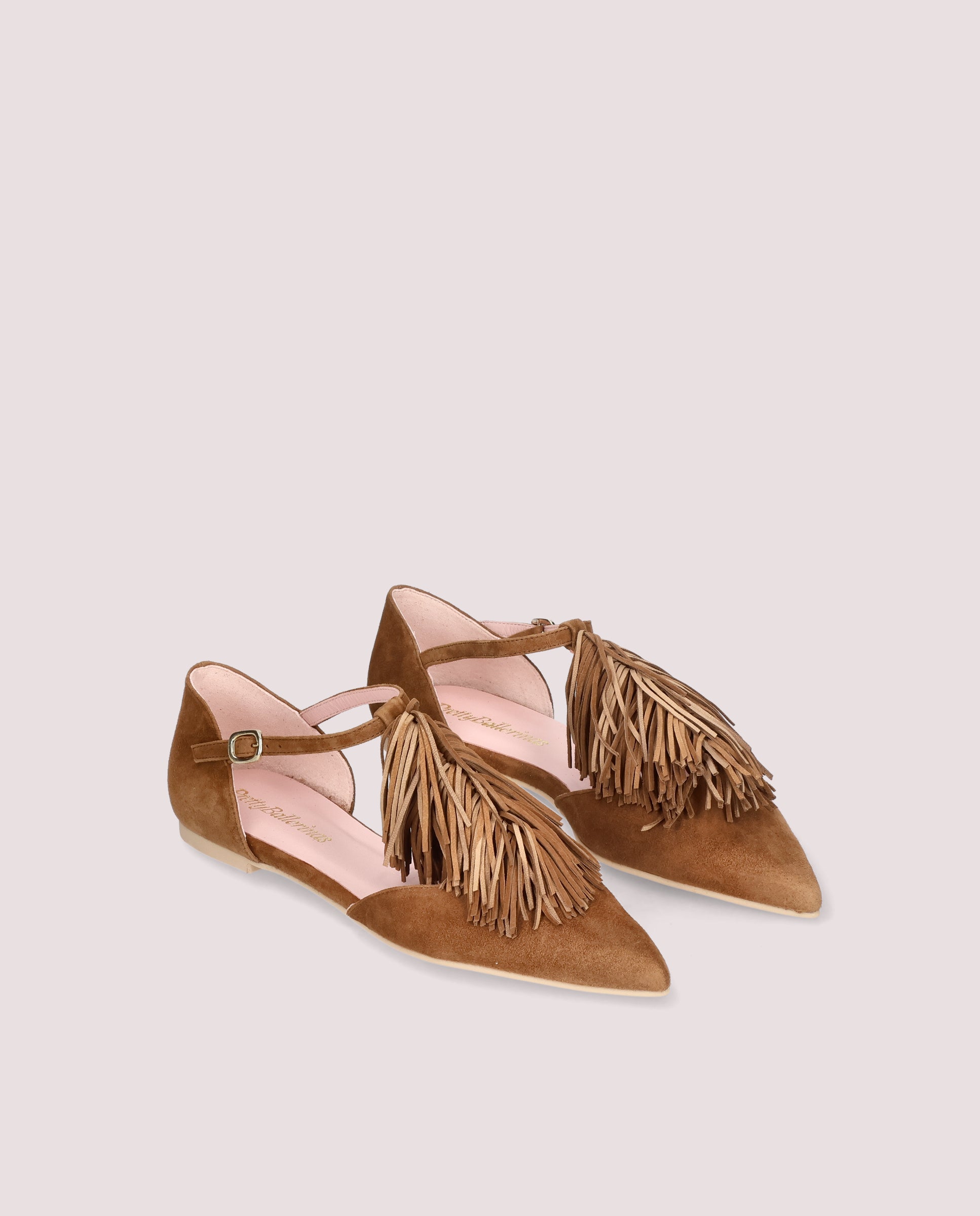 Image de Ballerines Ella en daim marron par PrettyBallerinas
