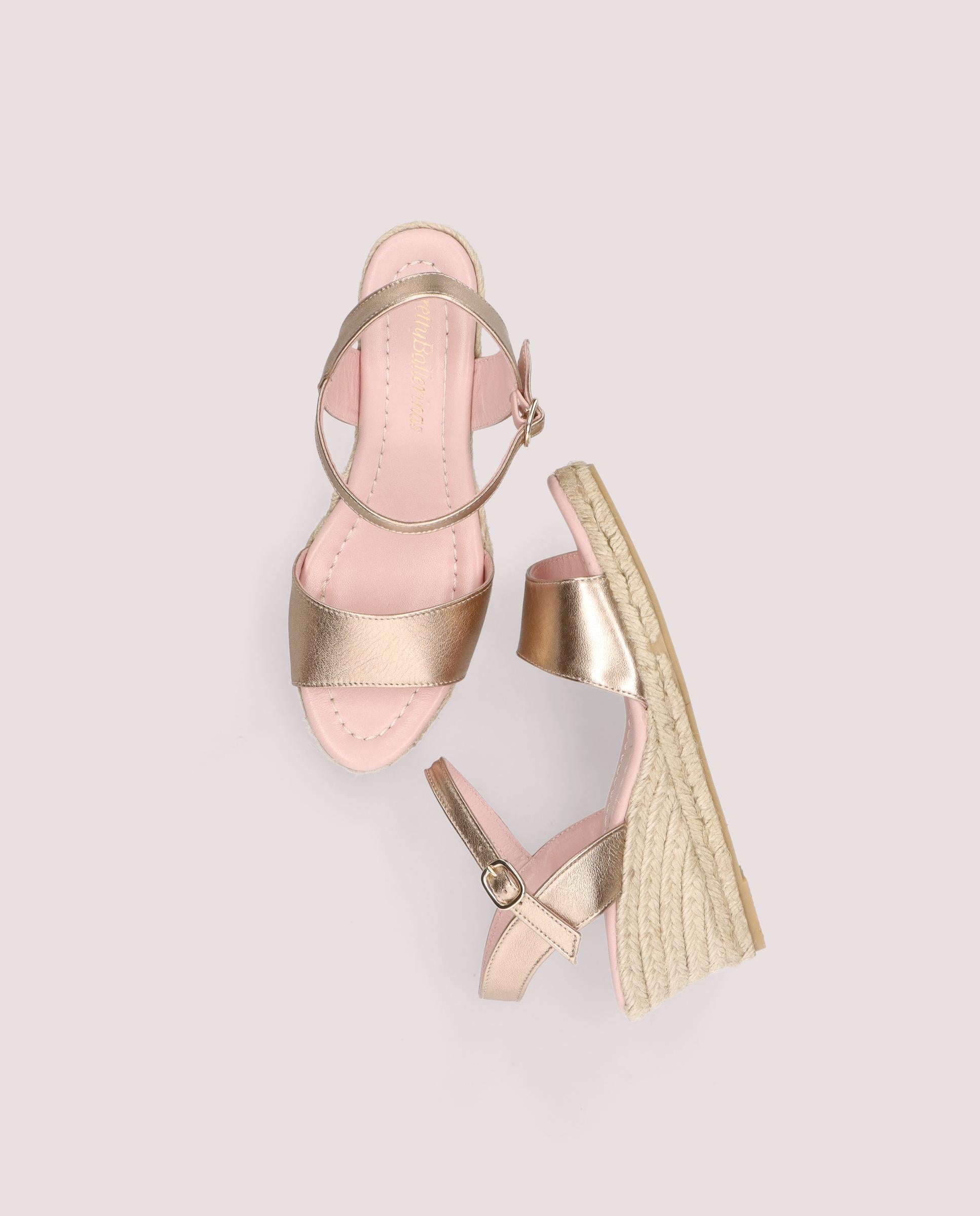 Deborah espadrille in nude metallic leather