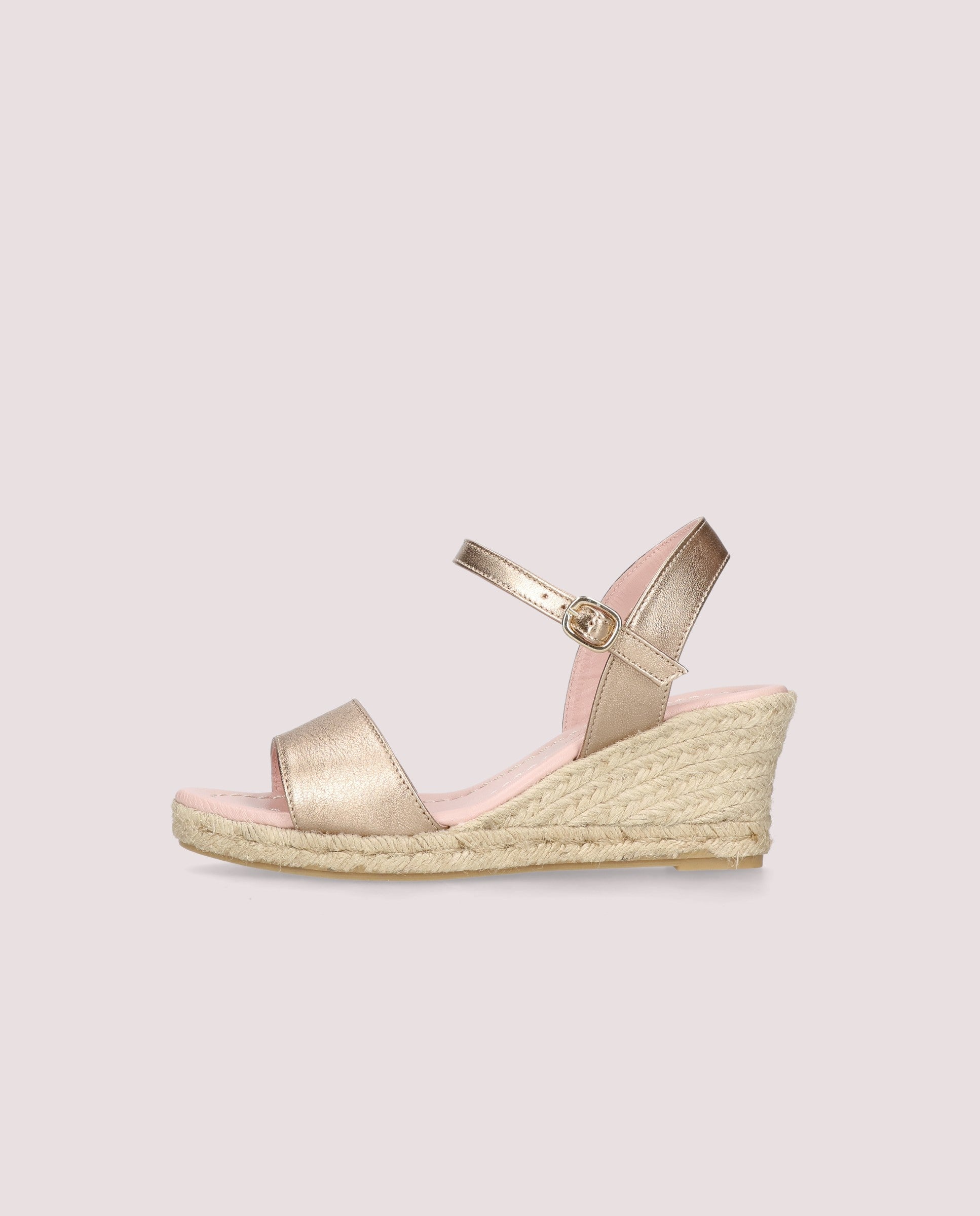 Deborah espadrille in nude metallic leather