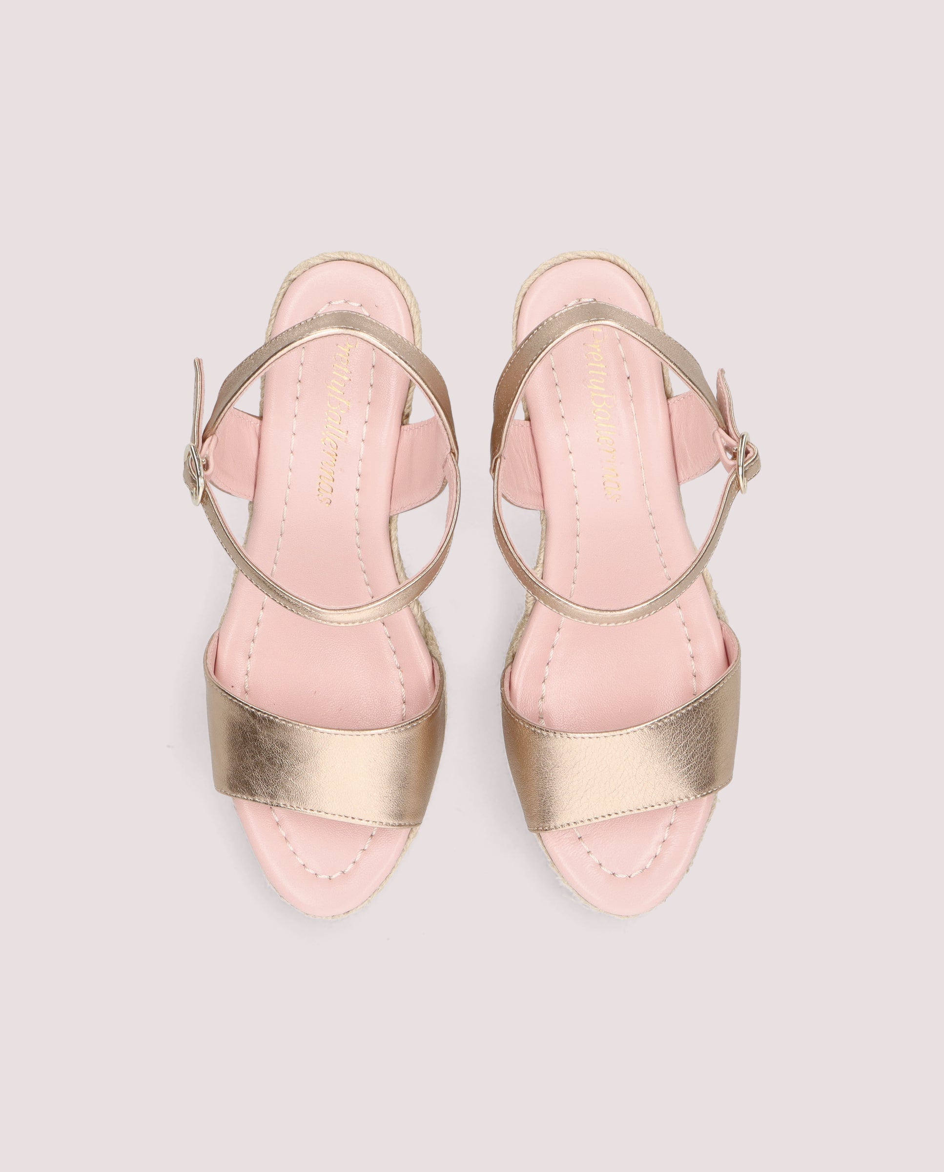 Alternative view of Deborah espadrille in nude metallic leather by PrettyBallerinas