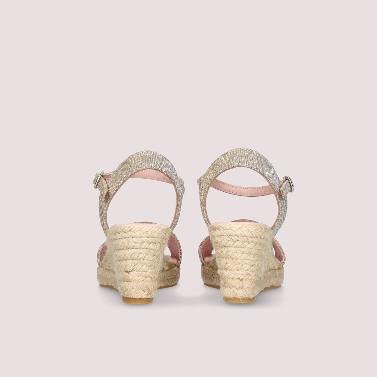 Deborah Silver Woven Jute Espadrilles