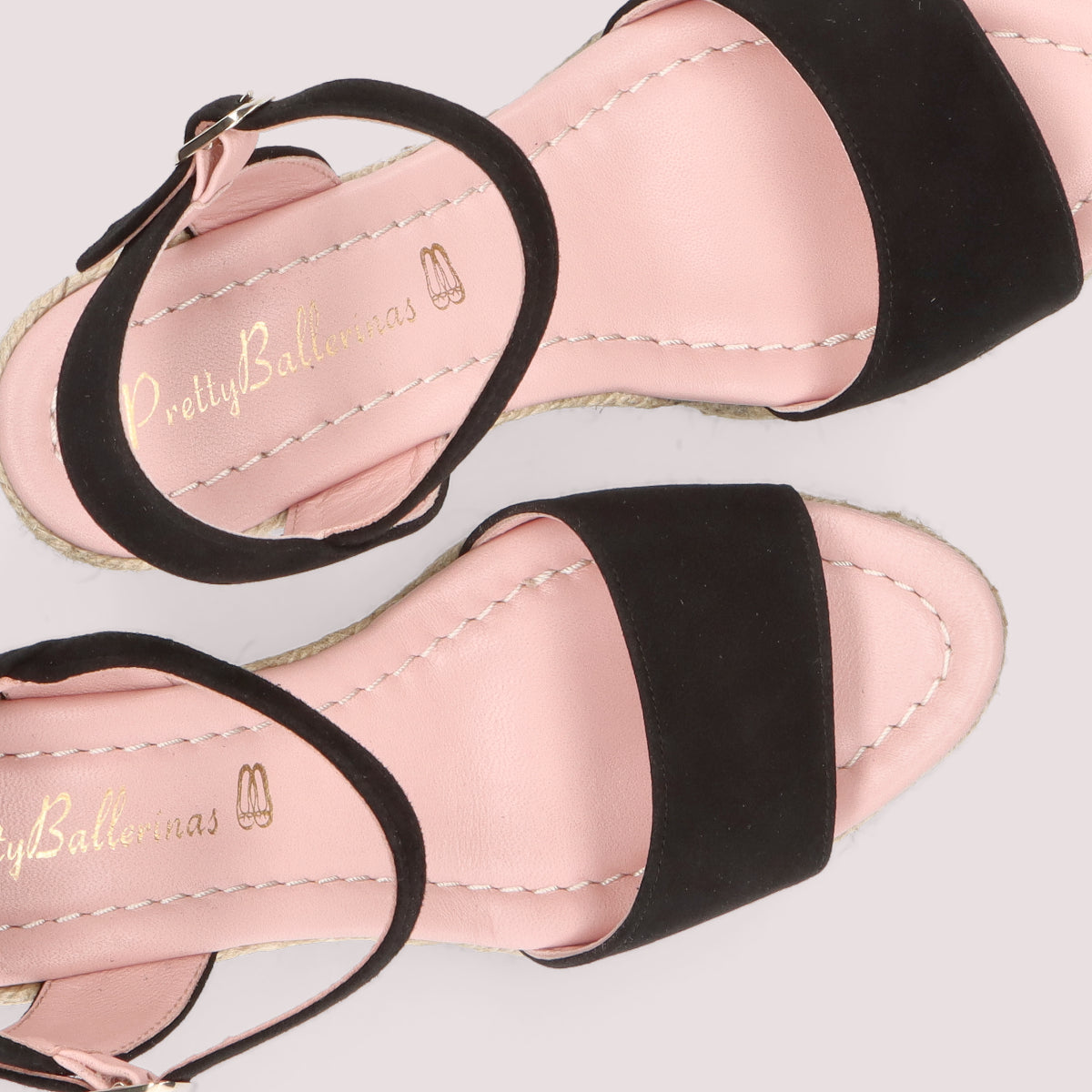 Deborah Esparto Espadrilles in Black Suede