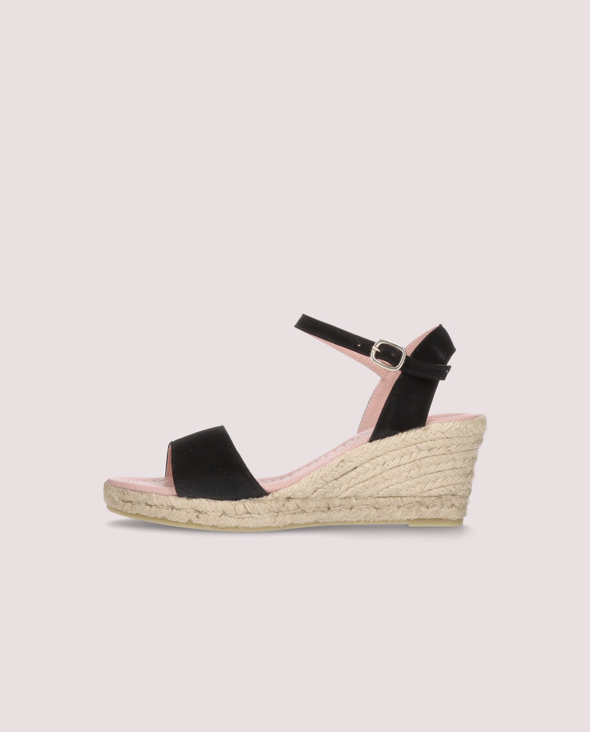 Deborah Esparto Espadrilles in Black Suede