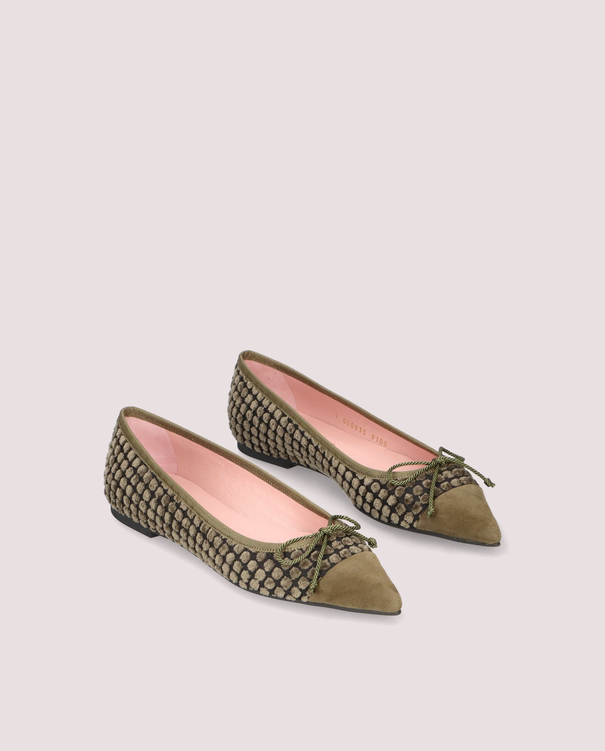 Image of Ella Ballet Flats GREEN FABRICS by PrettyBallerinas