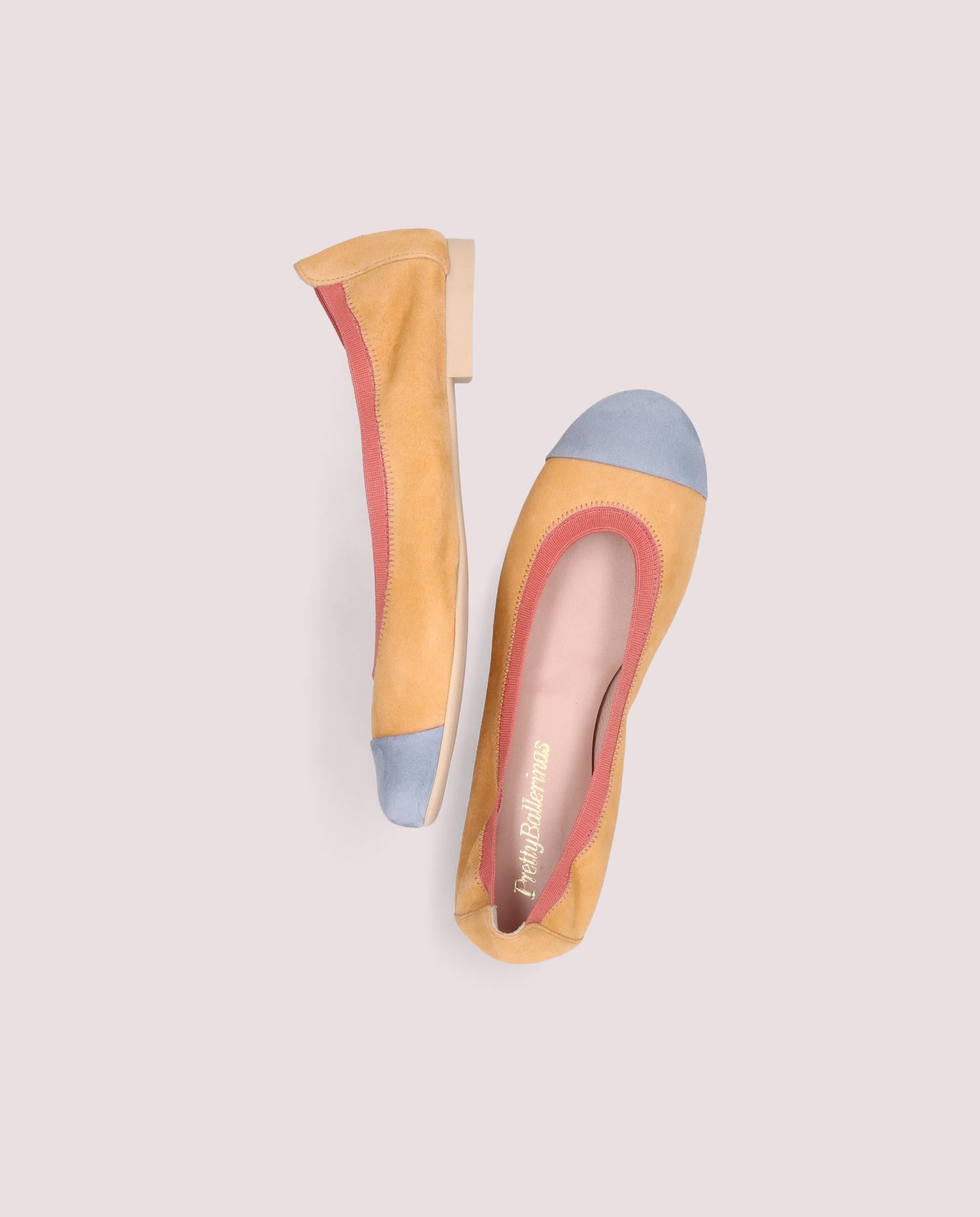 Shirley ballerina in soft multicoloured suede