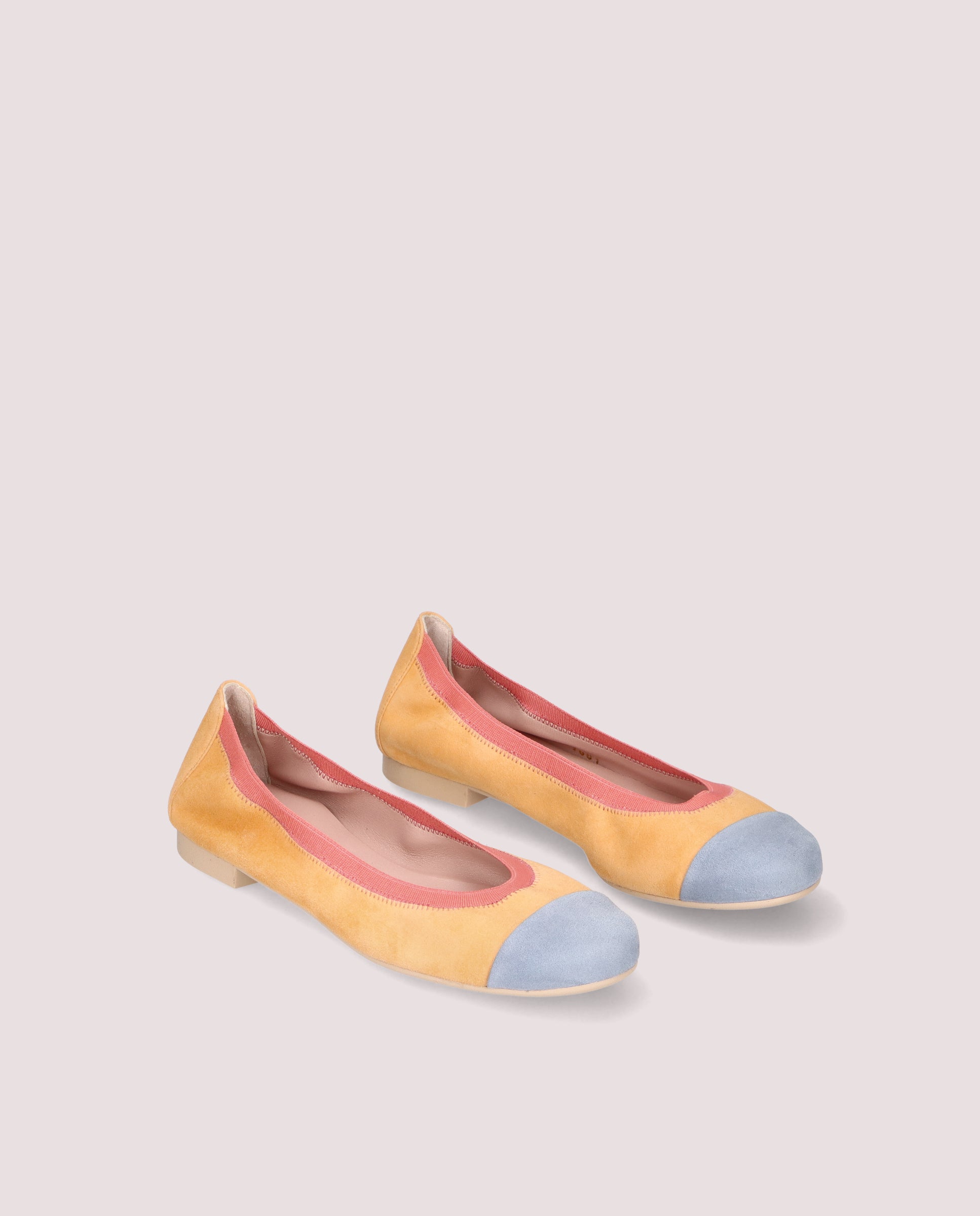 Image of Shirley ballerina in soft multicoloured suede by PrettyBallerinas