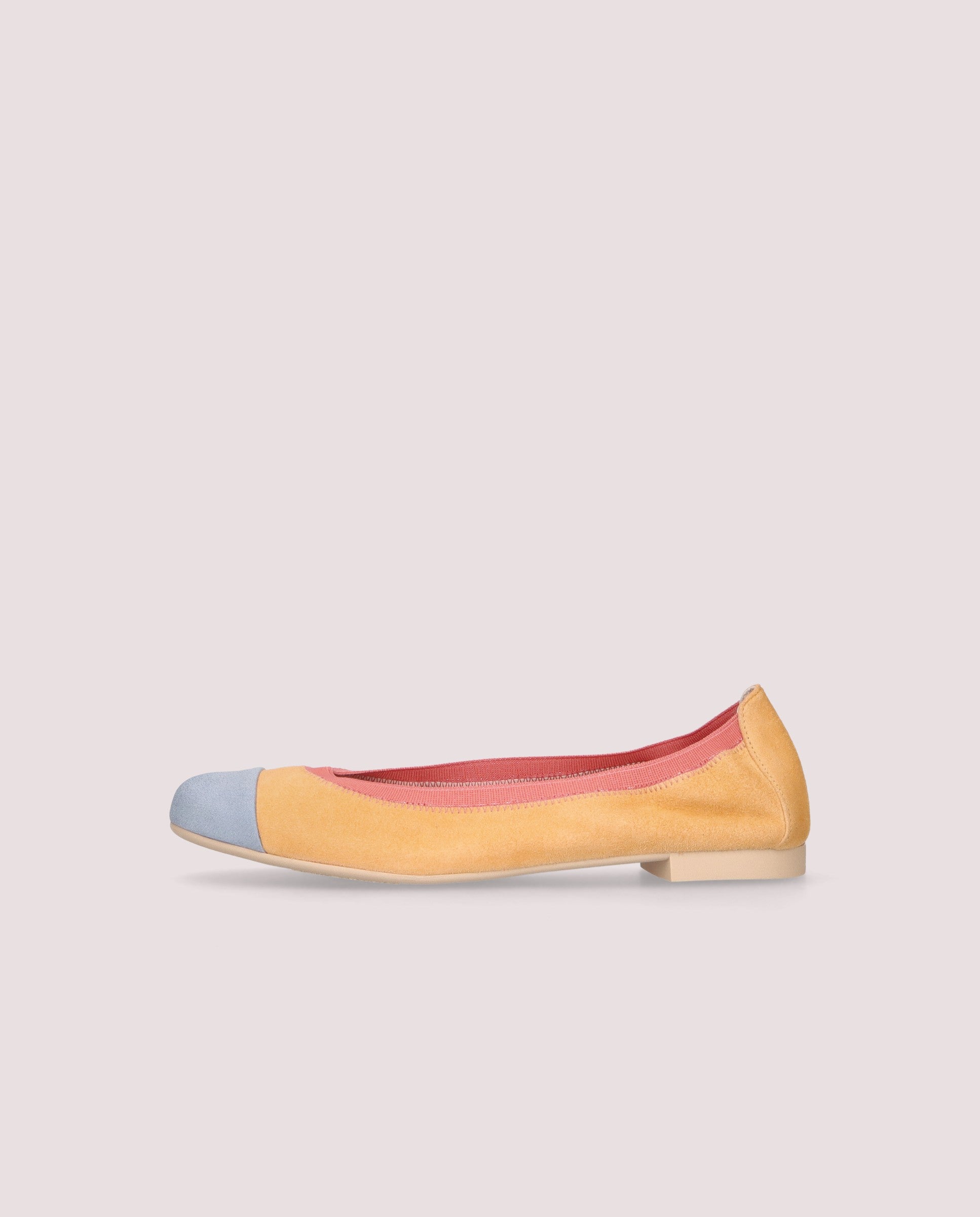 Shirley ballerina in soft multicoloured suede