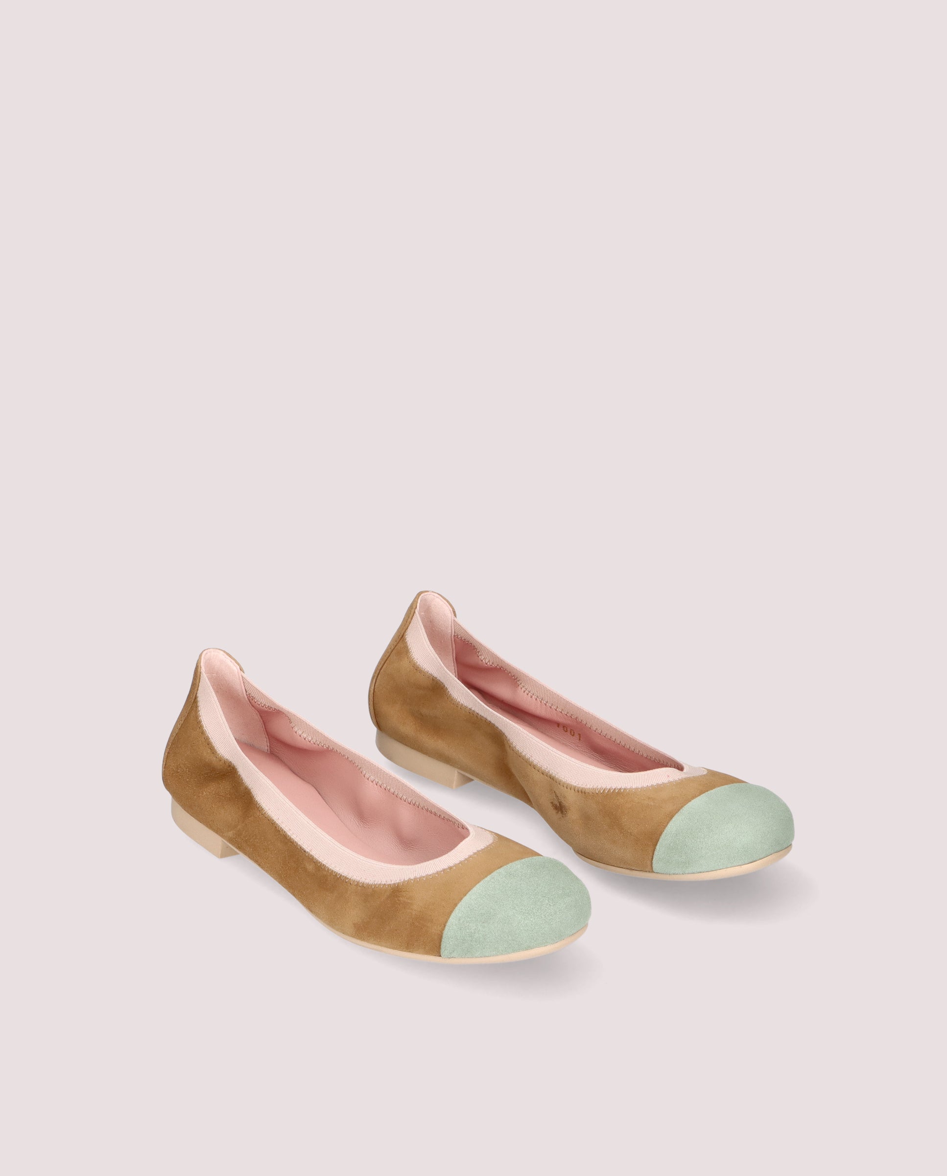 Image of Shirley ballerina in soft multicoloured suede by PrettyBallerinas