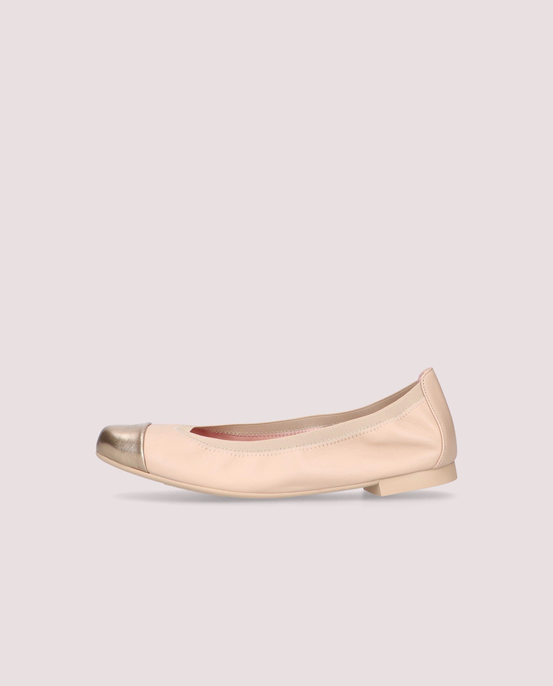 Shirley ballerina in soft tan leather