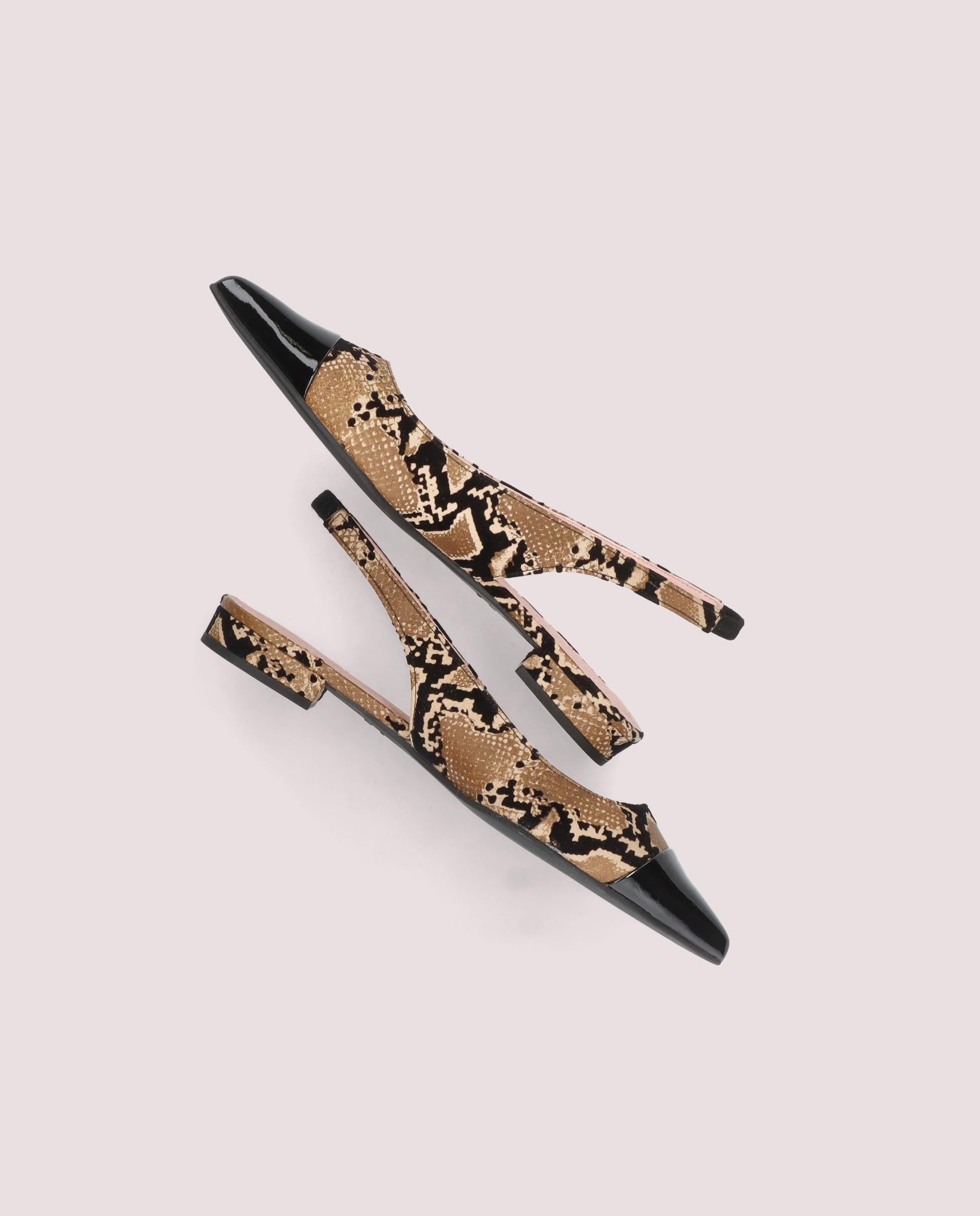 Bailarinas Clementine Marrones Pieles estampadas