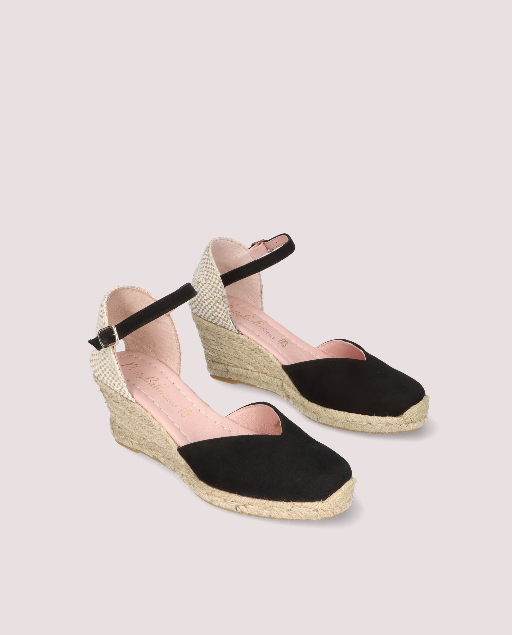 Deborah Esparto Espadrilles in Black Suede