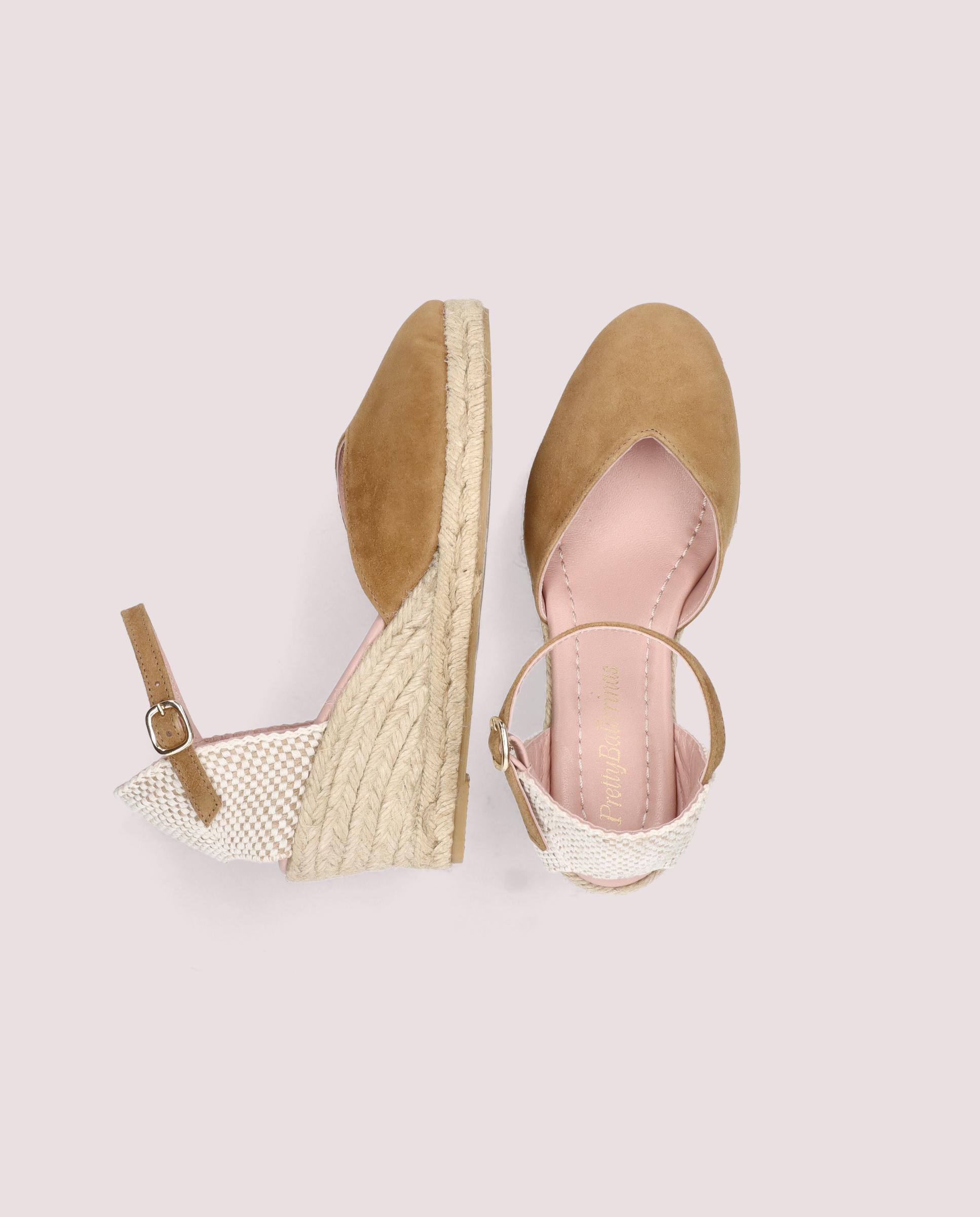 Deborah Esparto Espadrilles in Brown Suede