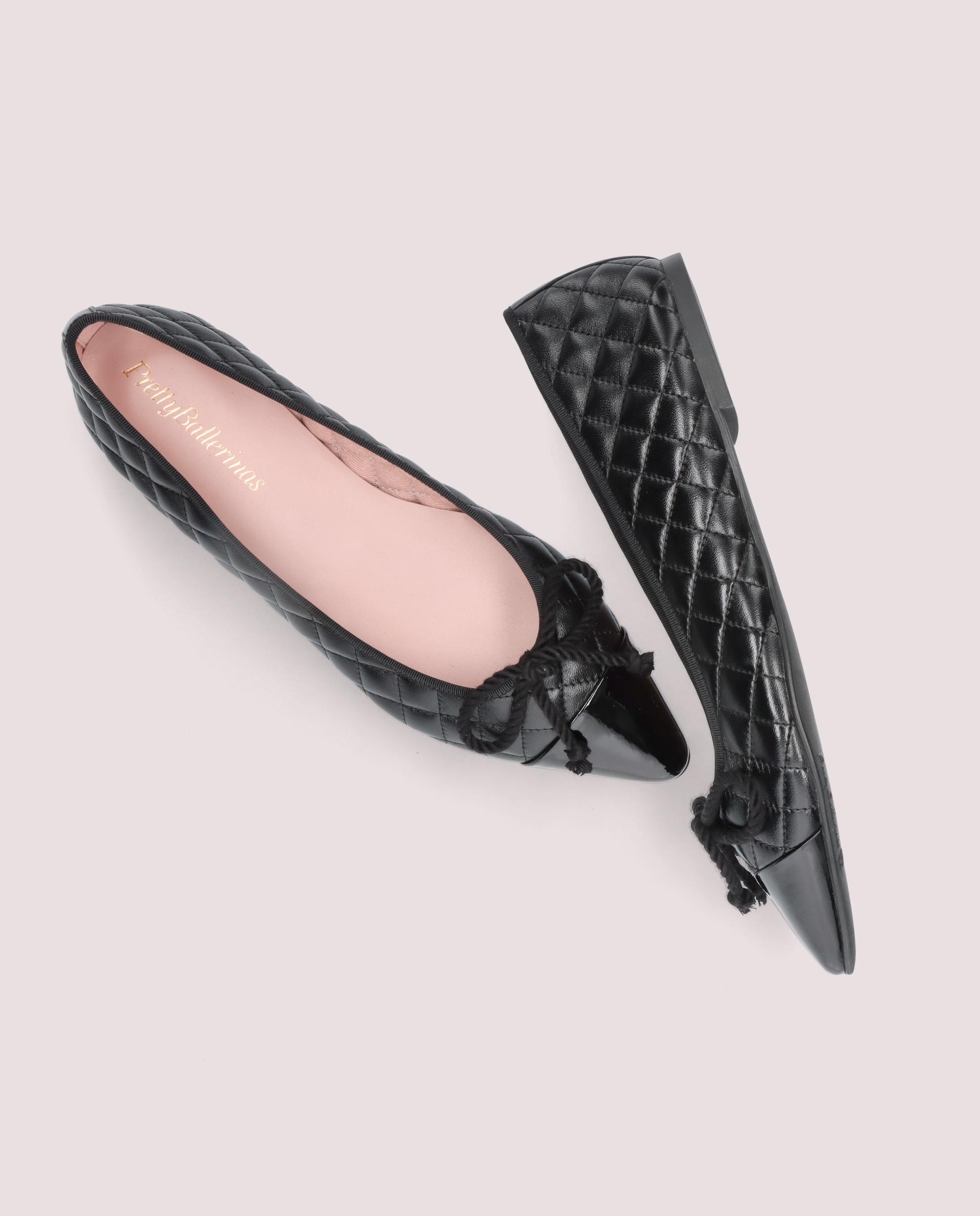 Ballerines en cuir noir Tyra