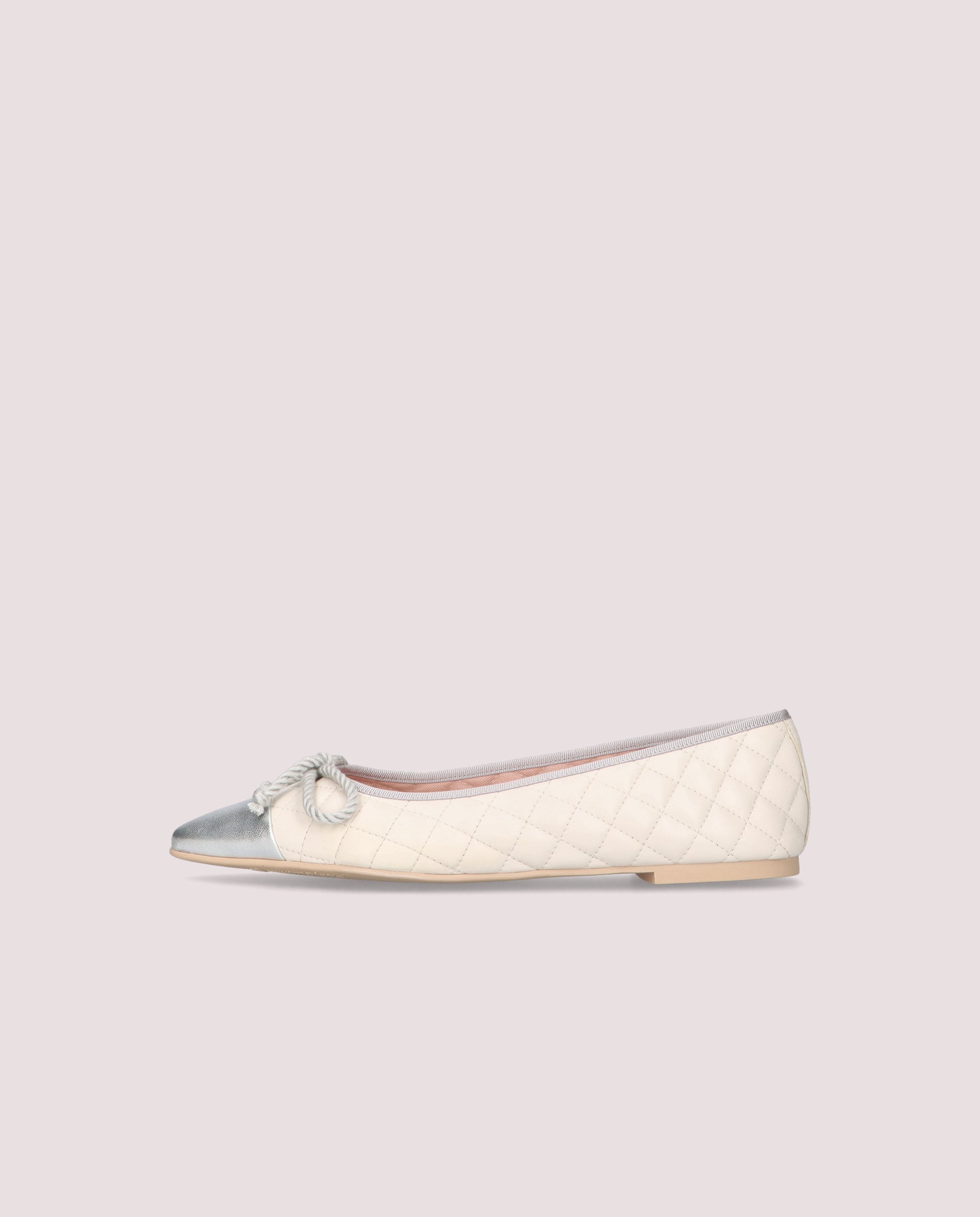 TYRA WHITE LEATHER Ballet Flats
