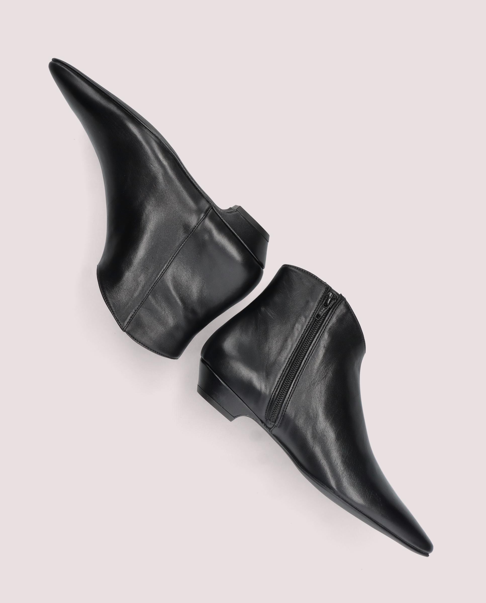 Robin BLACK LEATHER Ankle Boots