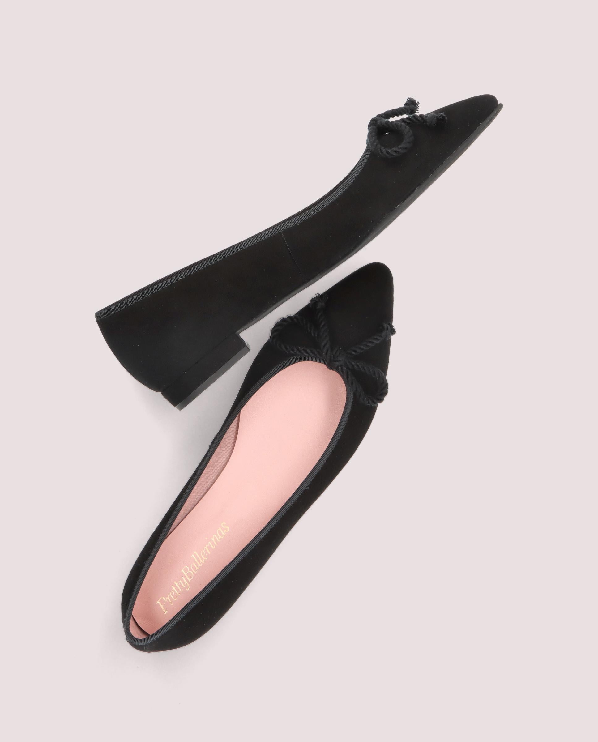 Ballerines en daim noir Elise