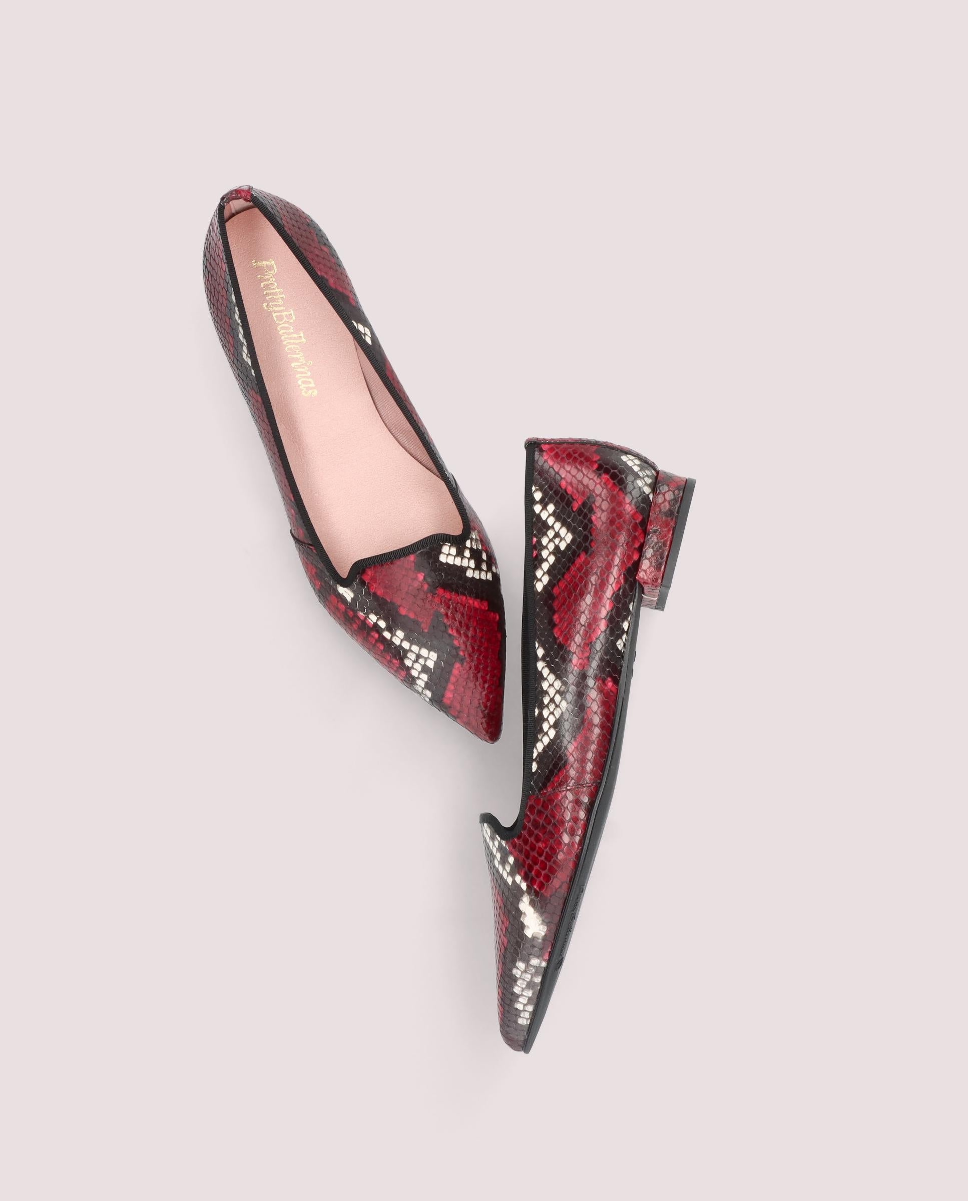 Loafers Clementine Rojos Pieles estampadas