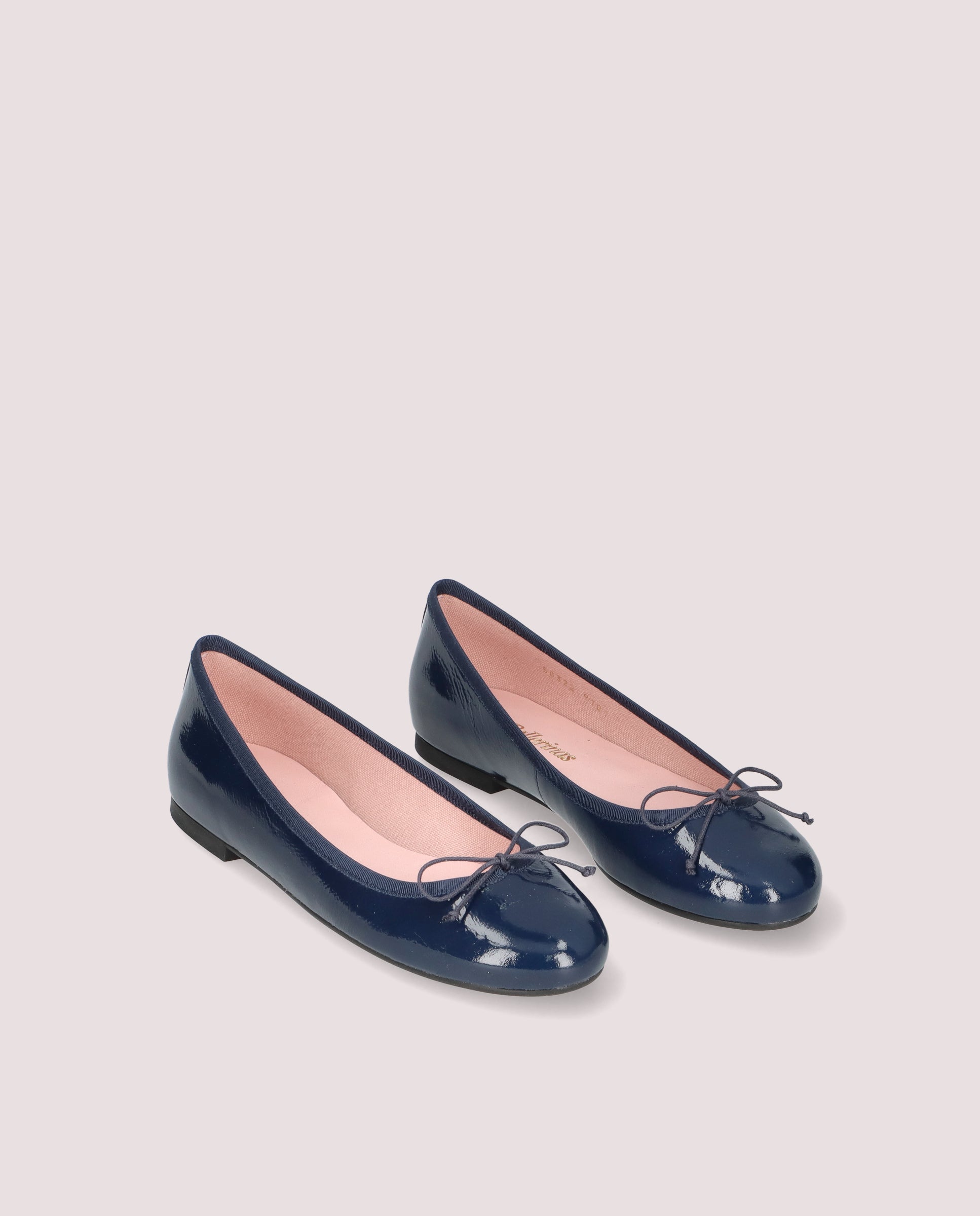 Image of Nicole ballerina in navy blue patent leather by PrettyBallerinas
