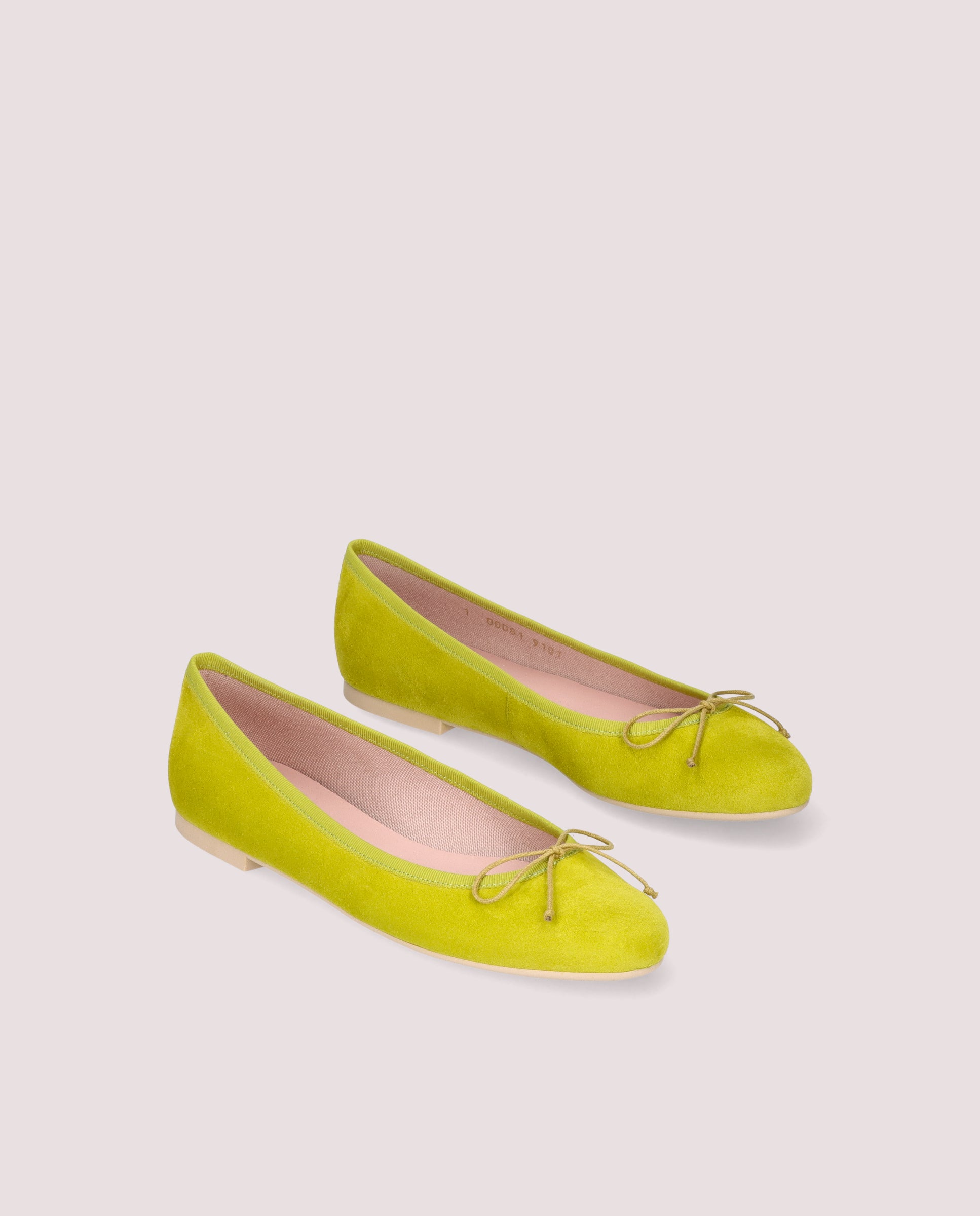 Image of Nicole ballerina in soft lemon suede by PrettyBallerinas