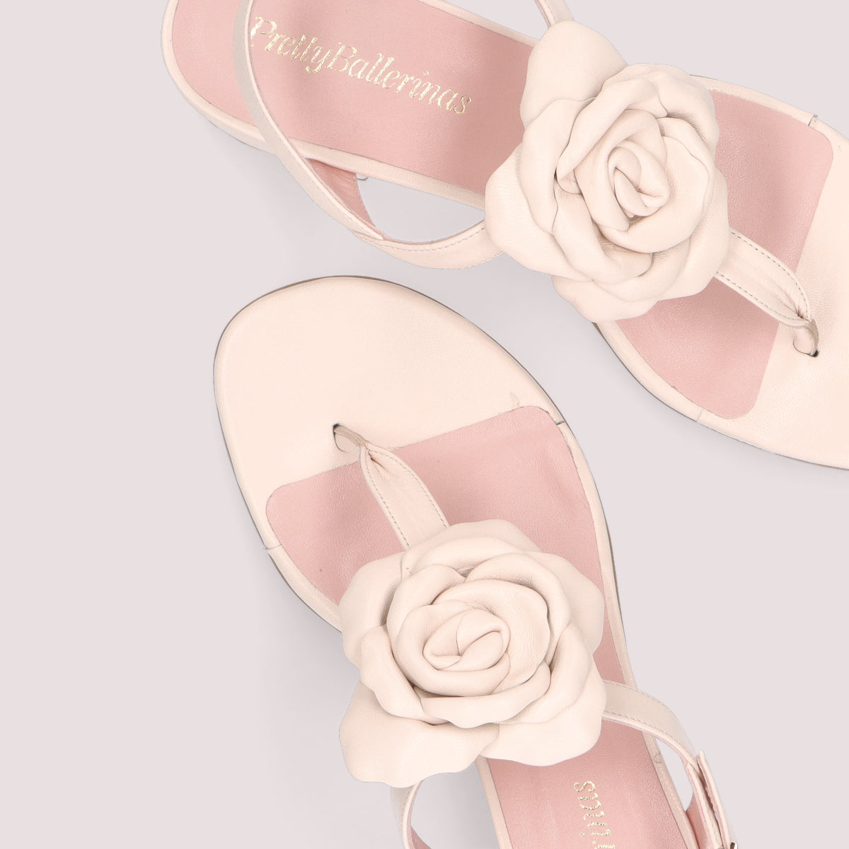 Sandalias Lulu Rosas Piel
