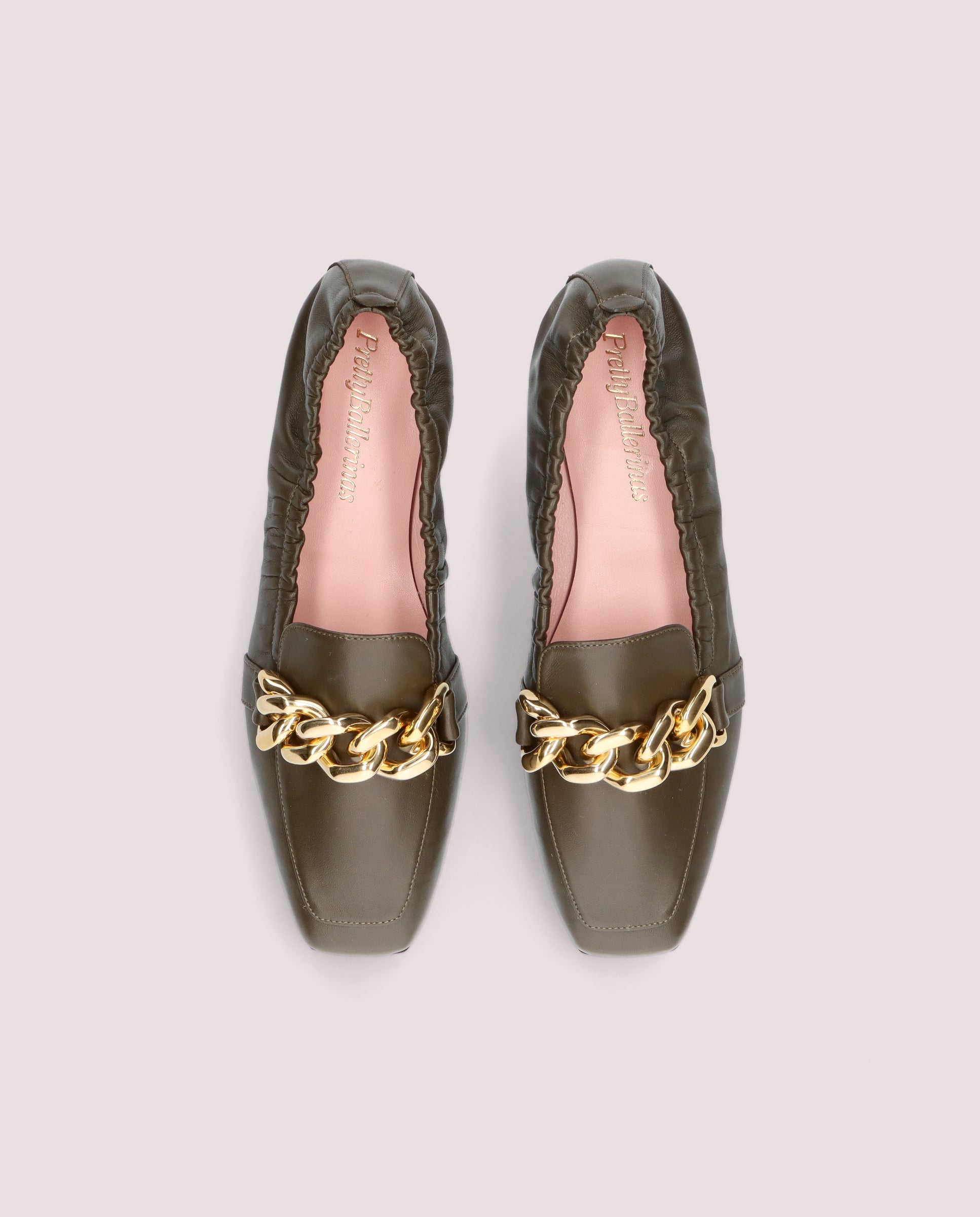 Vista alternativa de Loafers Camille Verdes Piel por PrettyBallerinas