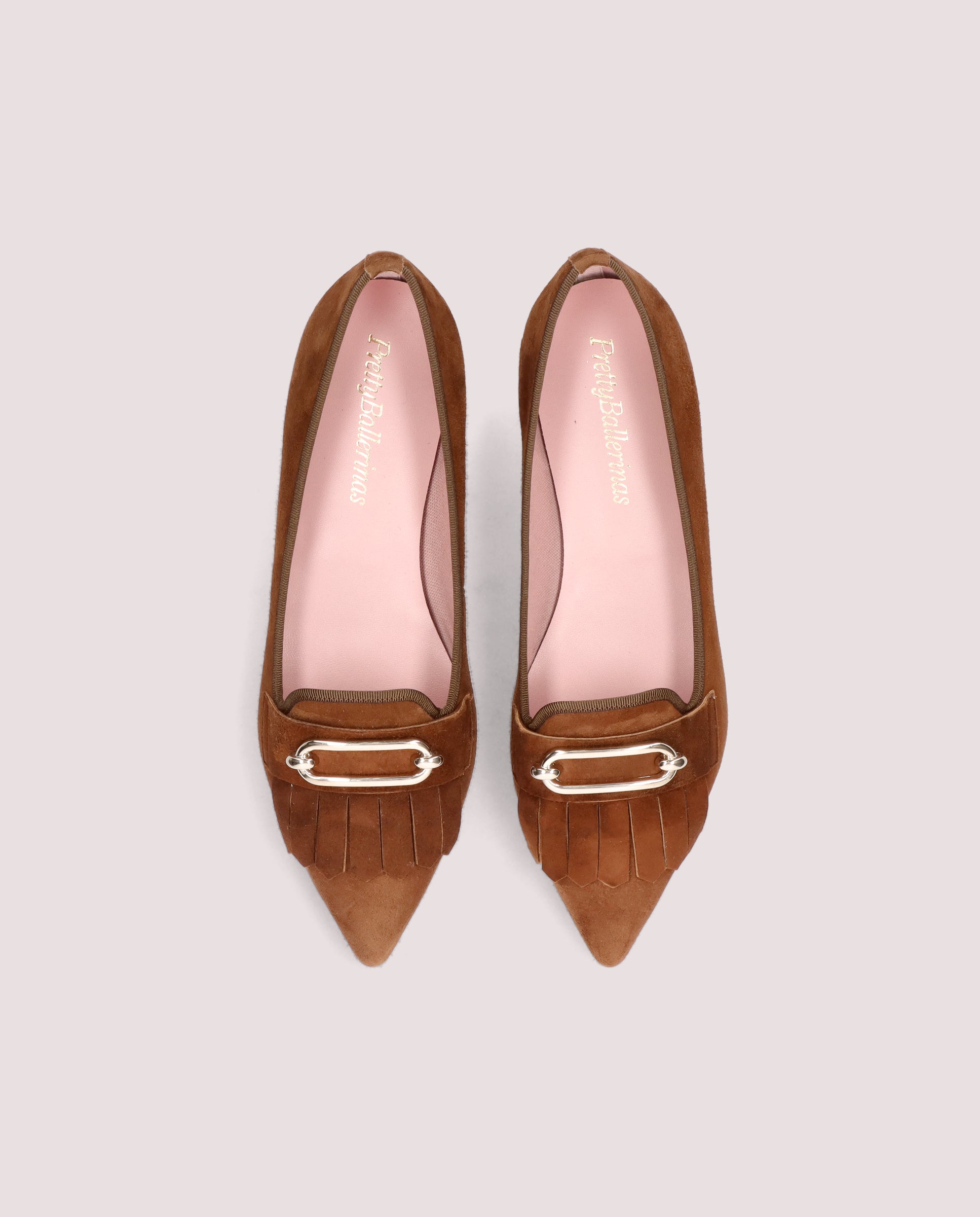 Vista alternativa de Loafers Ella Marrones Ante por PrettyBallerinas