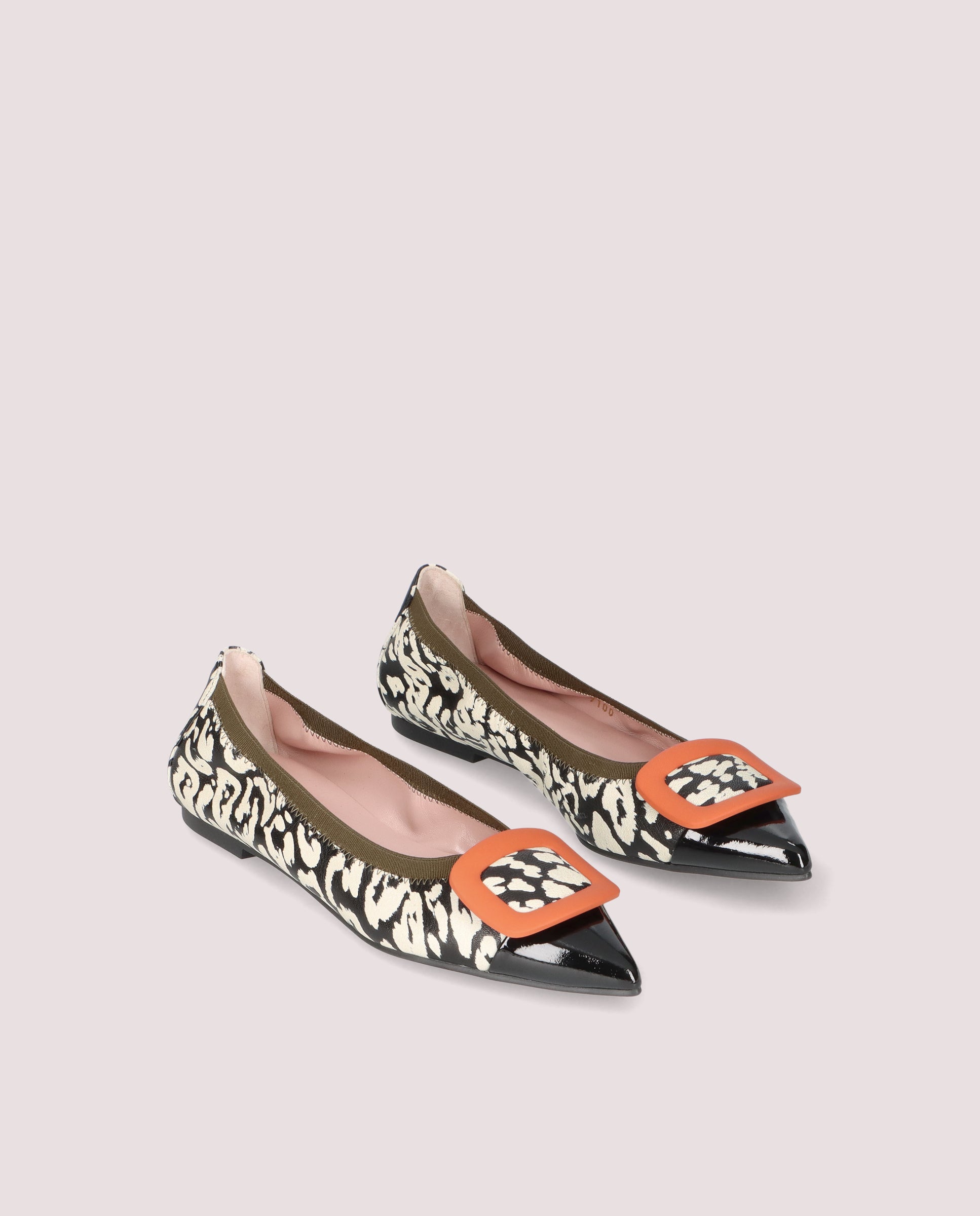 Image of Ella Ballet Flats BLACK PRINTED LEATHERS by PrettyBallerinas