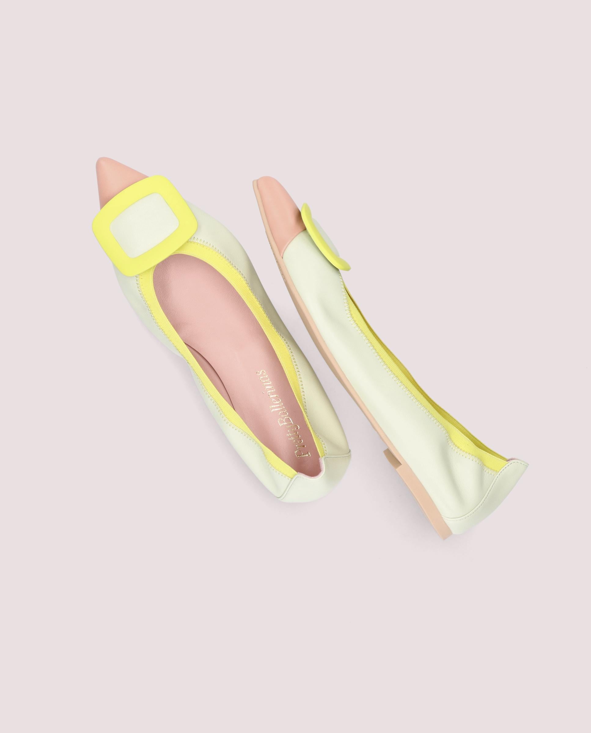 Ella ballerina in ivory leather