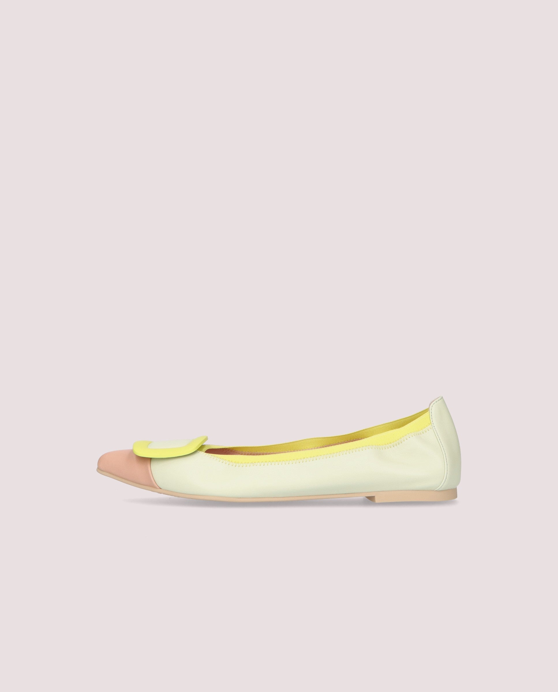 Ella ballerina in ivory leather