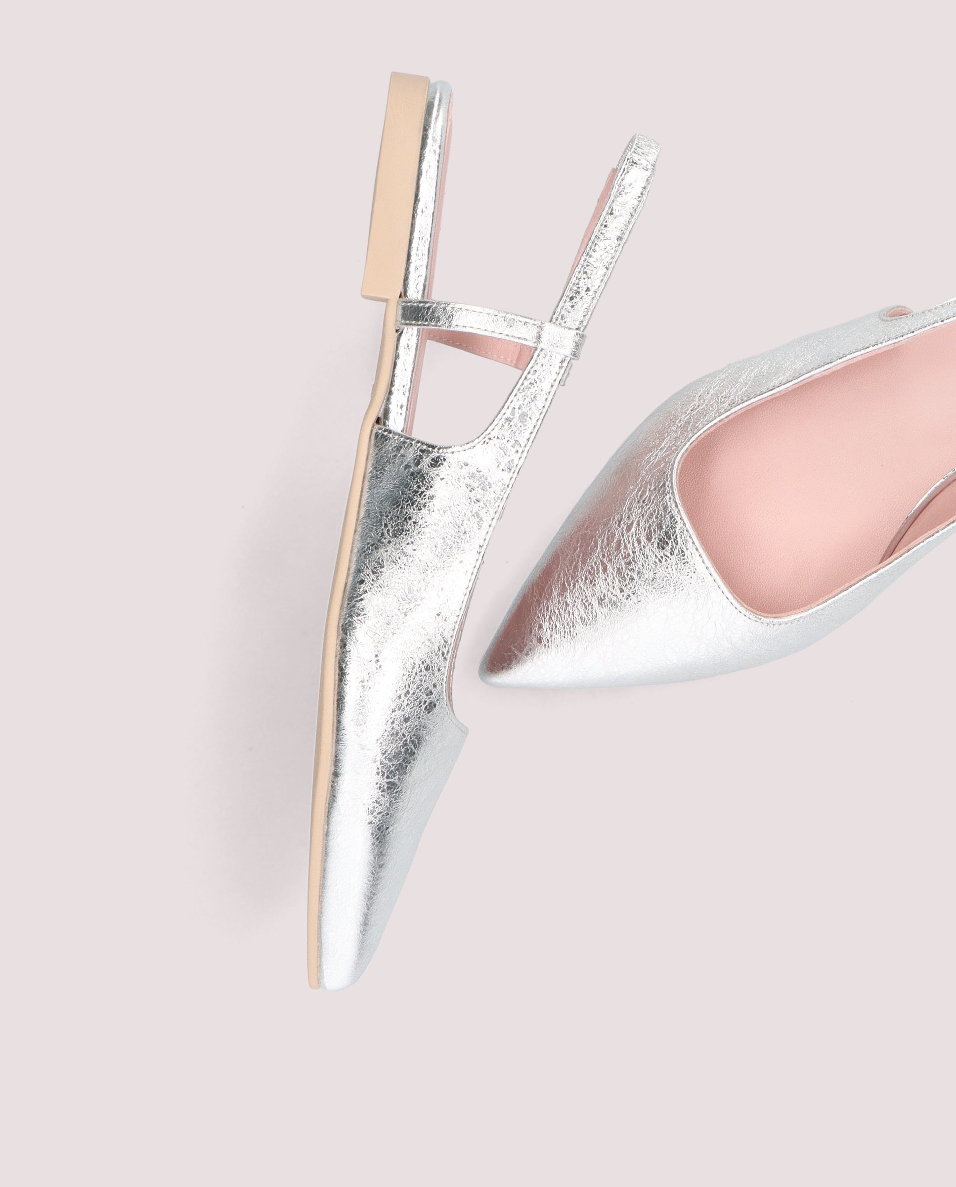 Bailarinas Yvette Plateados Pieles metalizadas