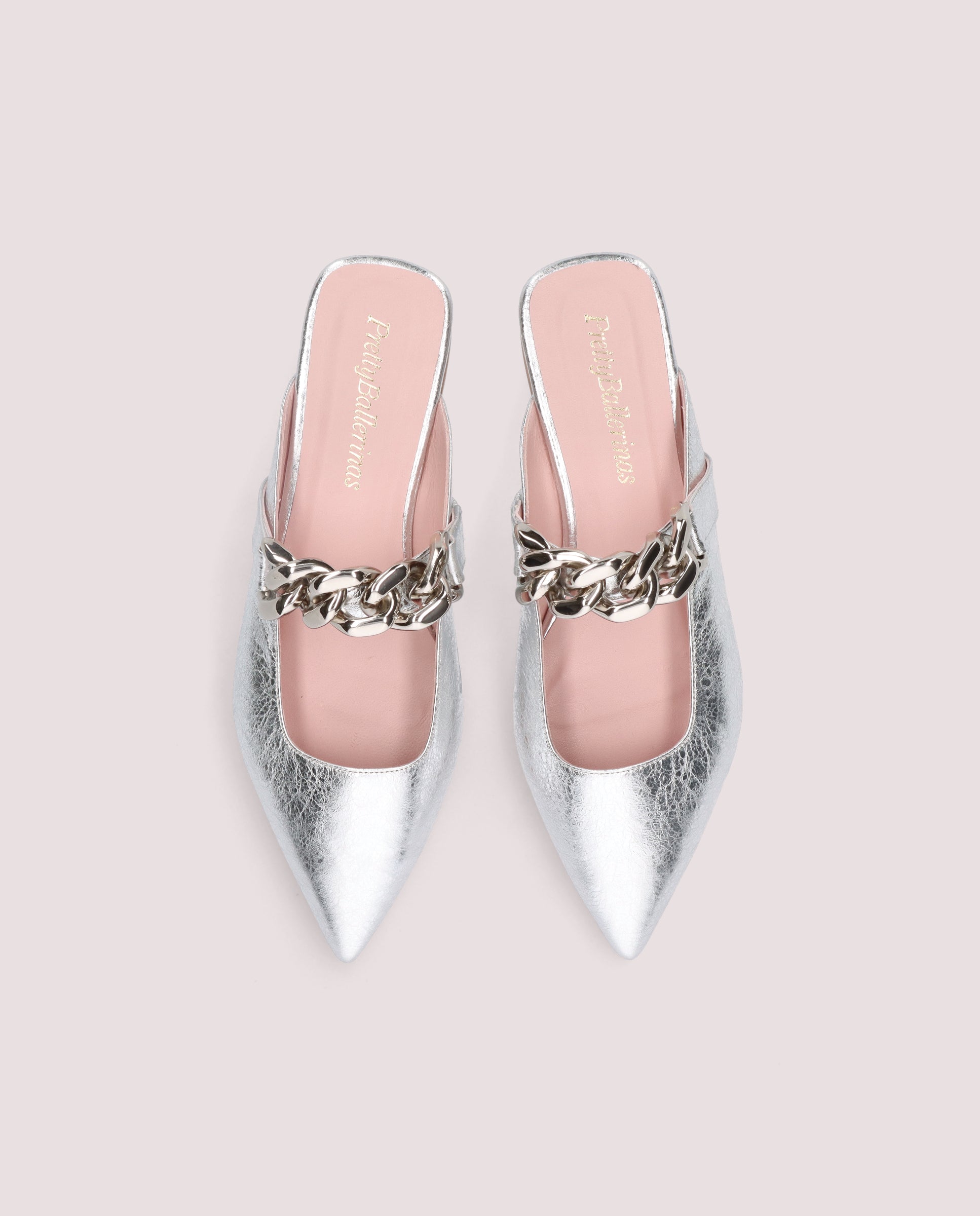 Vista alternativa de Mules Yvette Plateados Pieles metalizadas por PrettyBallerinas