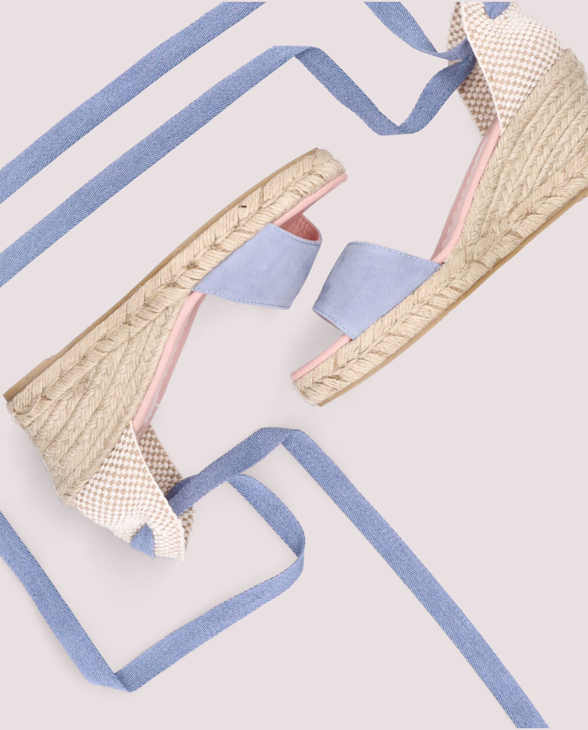 Deborah Esparto Espadrilles in Blue Suede