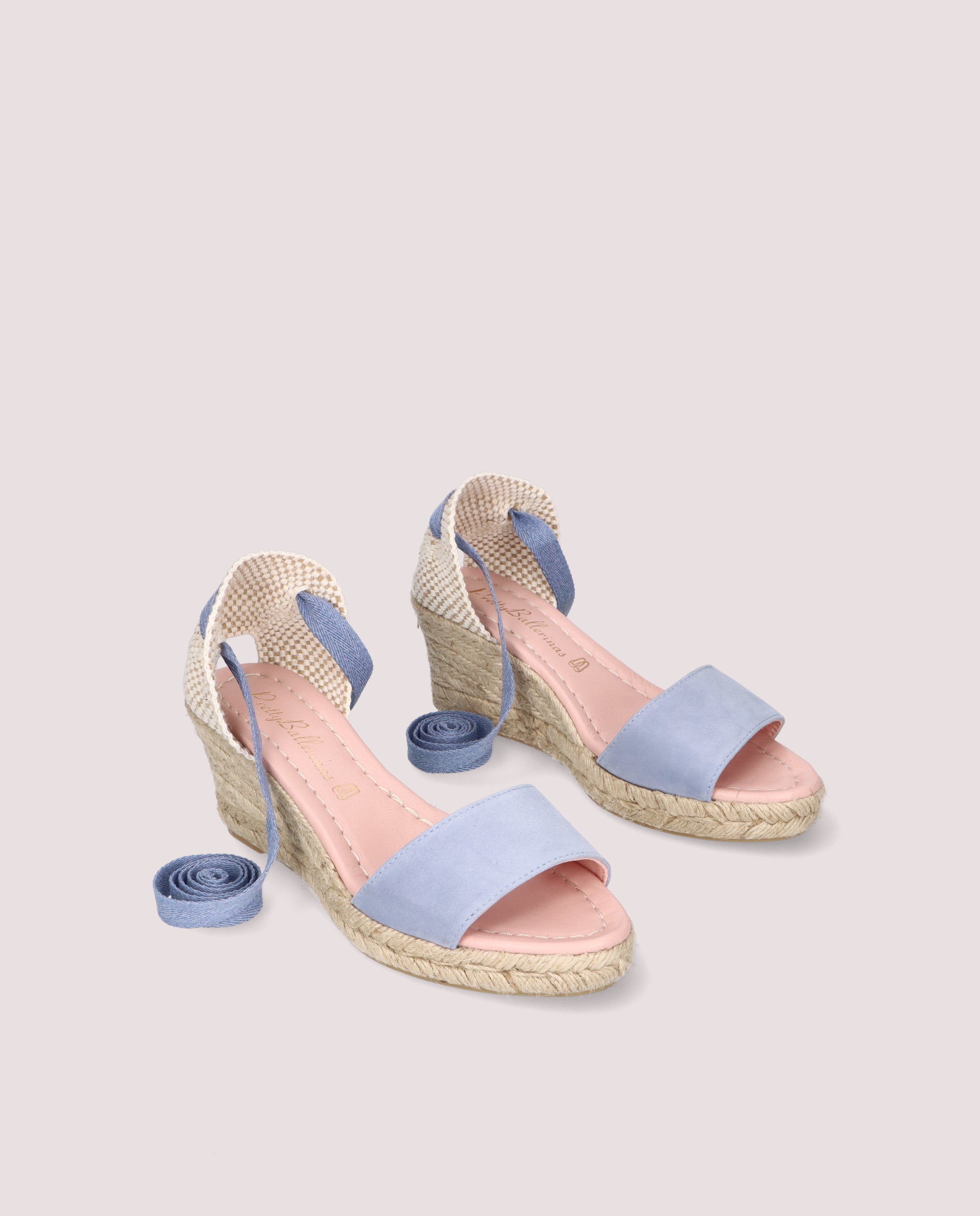 Image of Deborah Esparto Espadrilles in Blue Suede by PrettyBallerinas