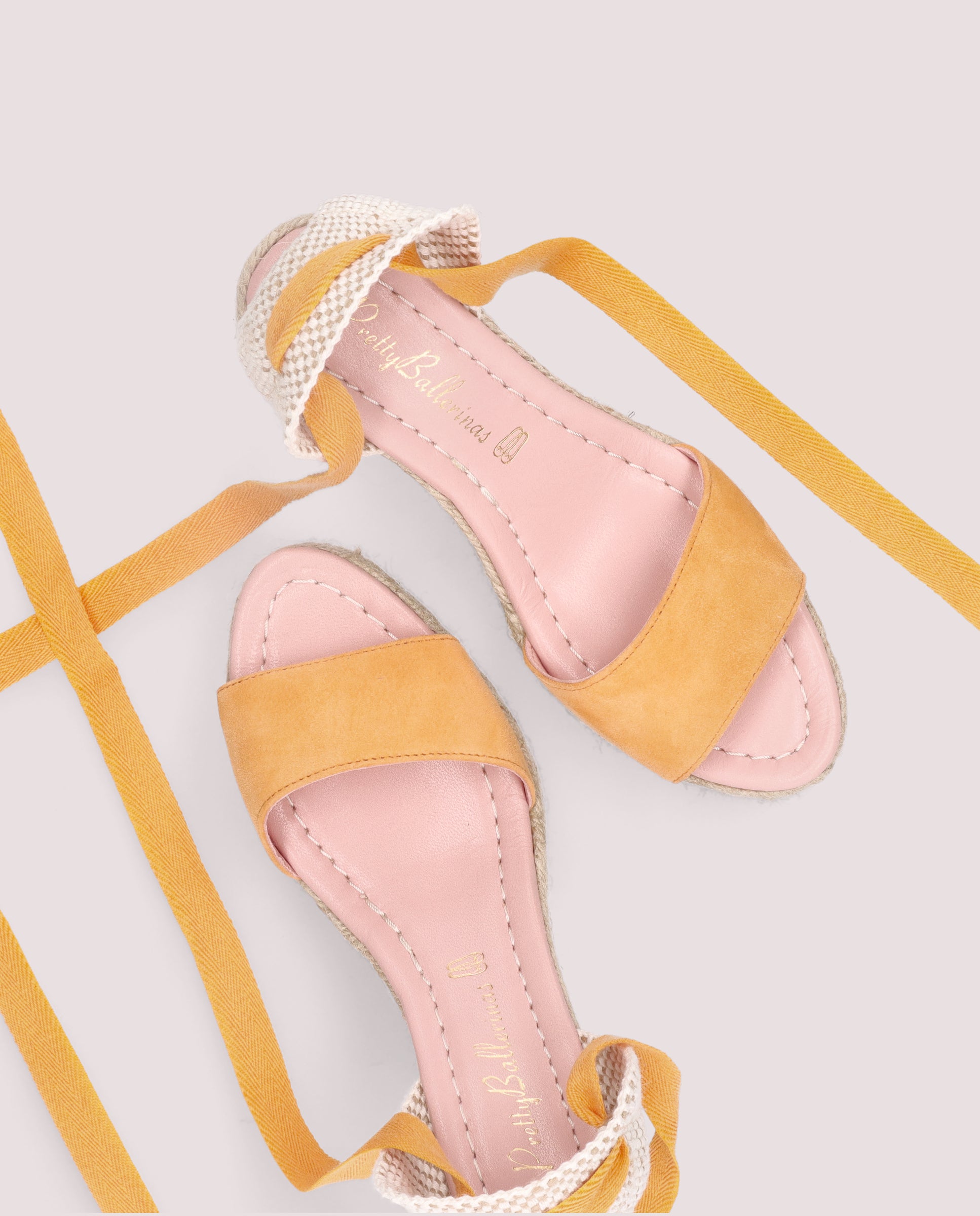 Deborah Esparto Espadrilles in Orange Suede