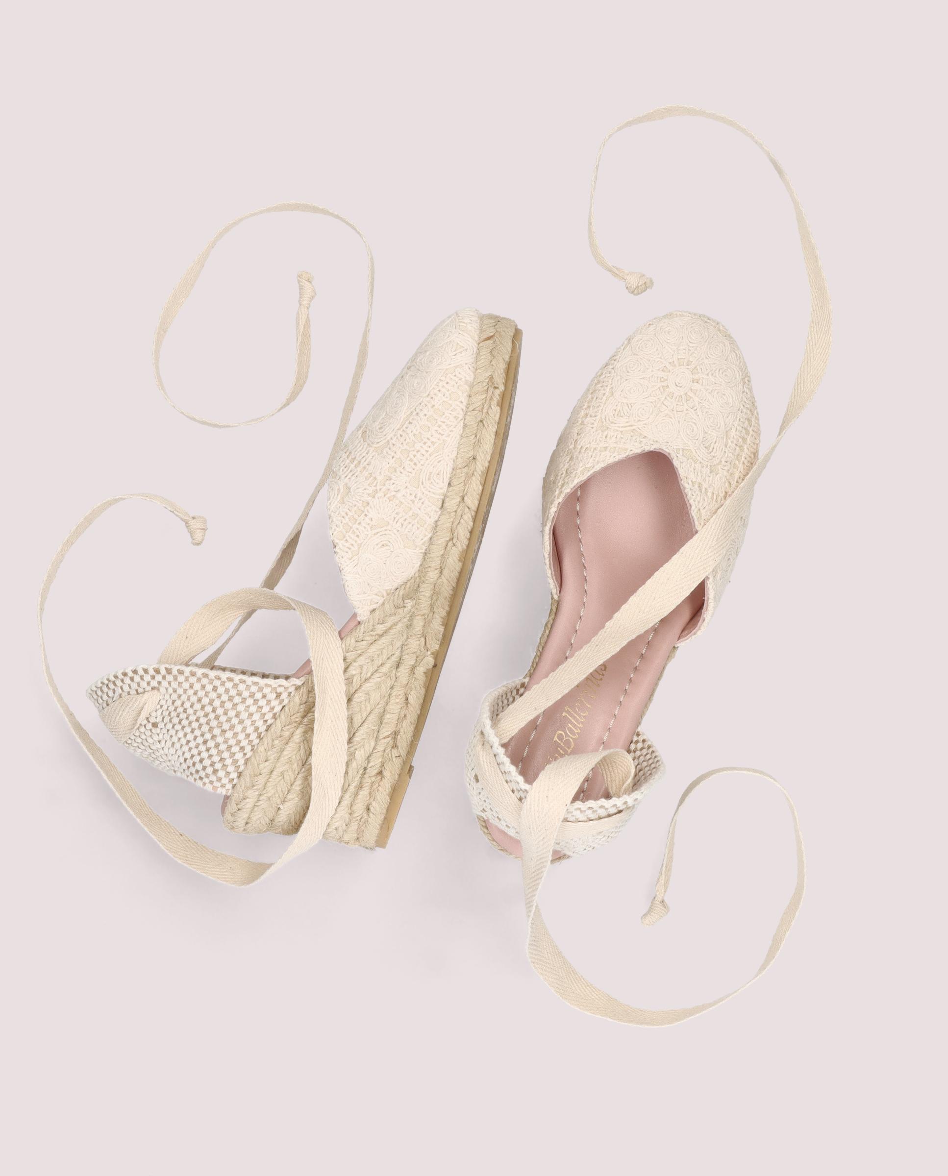Deborah espadrille in beiger baumwolle