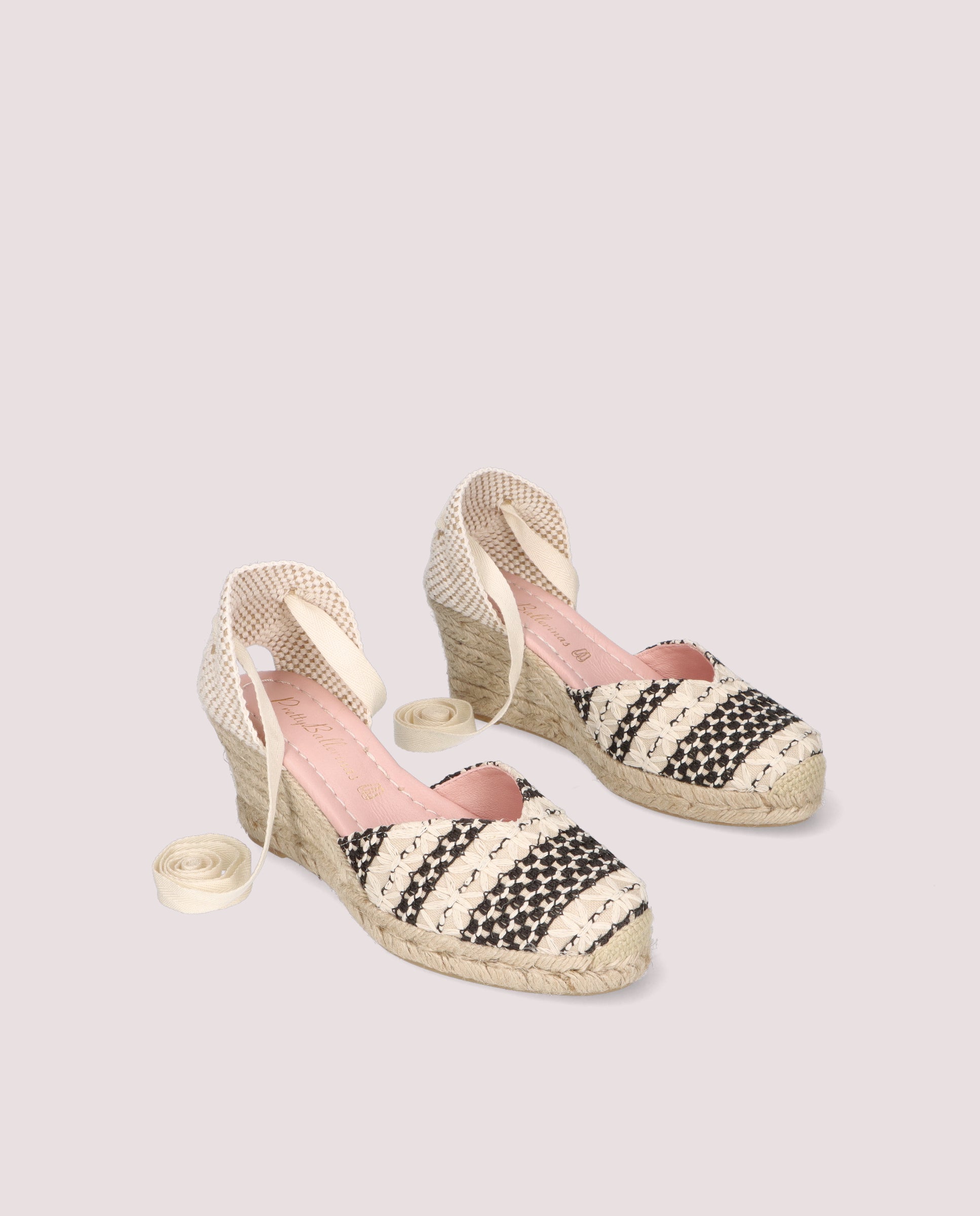 Image of Deborah Black Woven Esparto Espadrilles by PrettyBallerinas