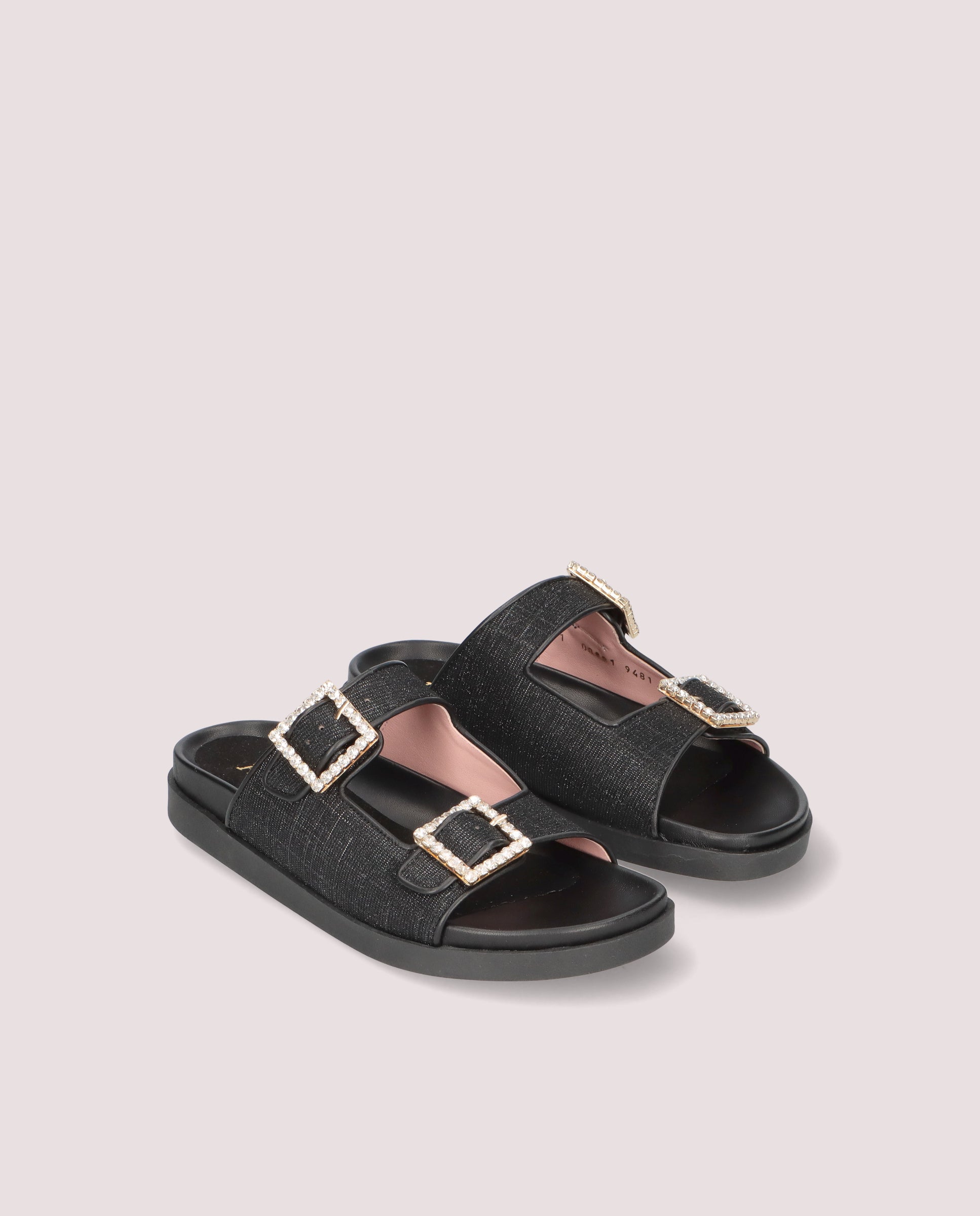 Image de Sandales en tissu métallisé Black Singer par PrettyBallerinas