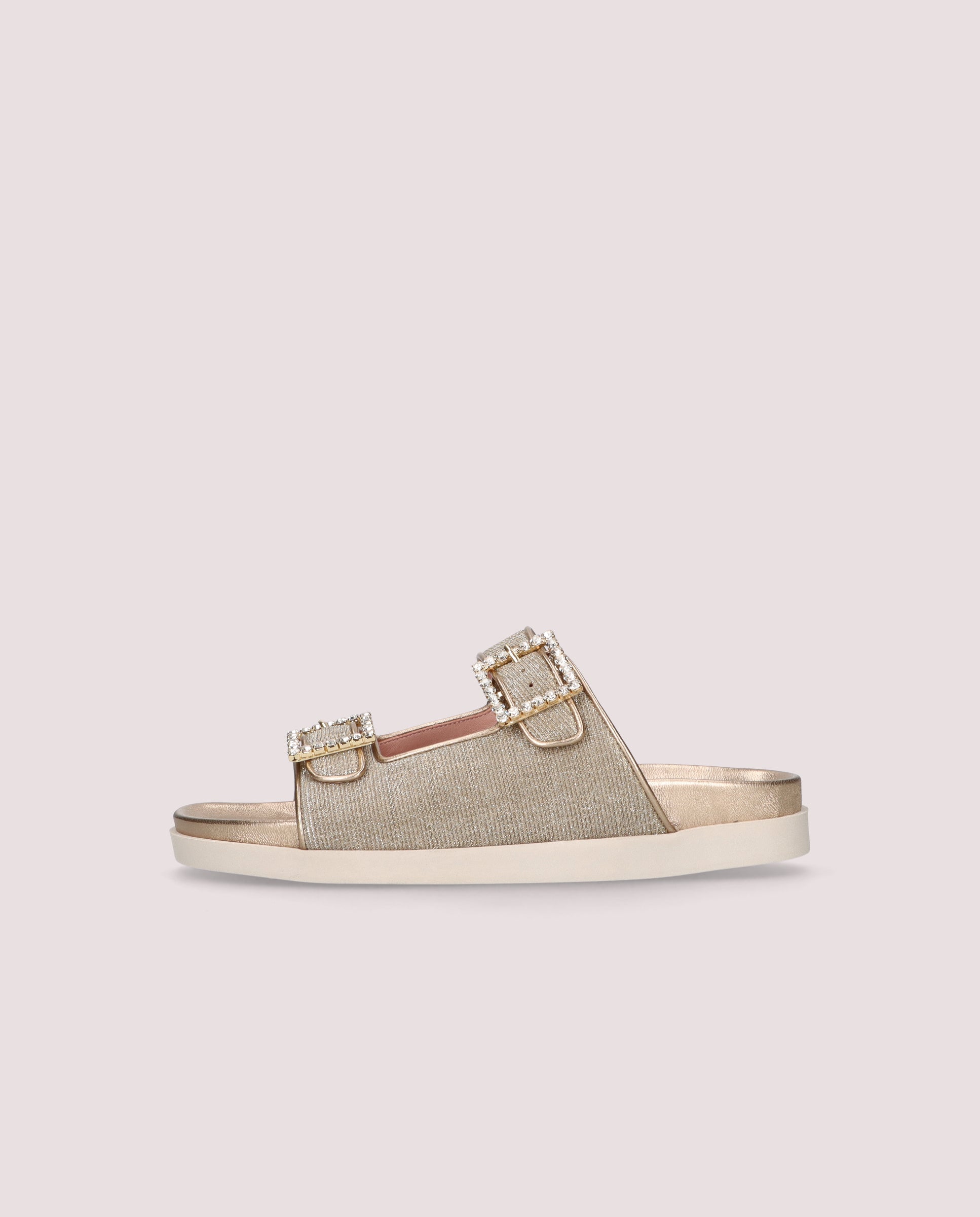 Sandalias Singer Plateados Tejidos metalizados