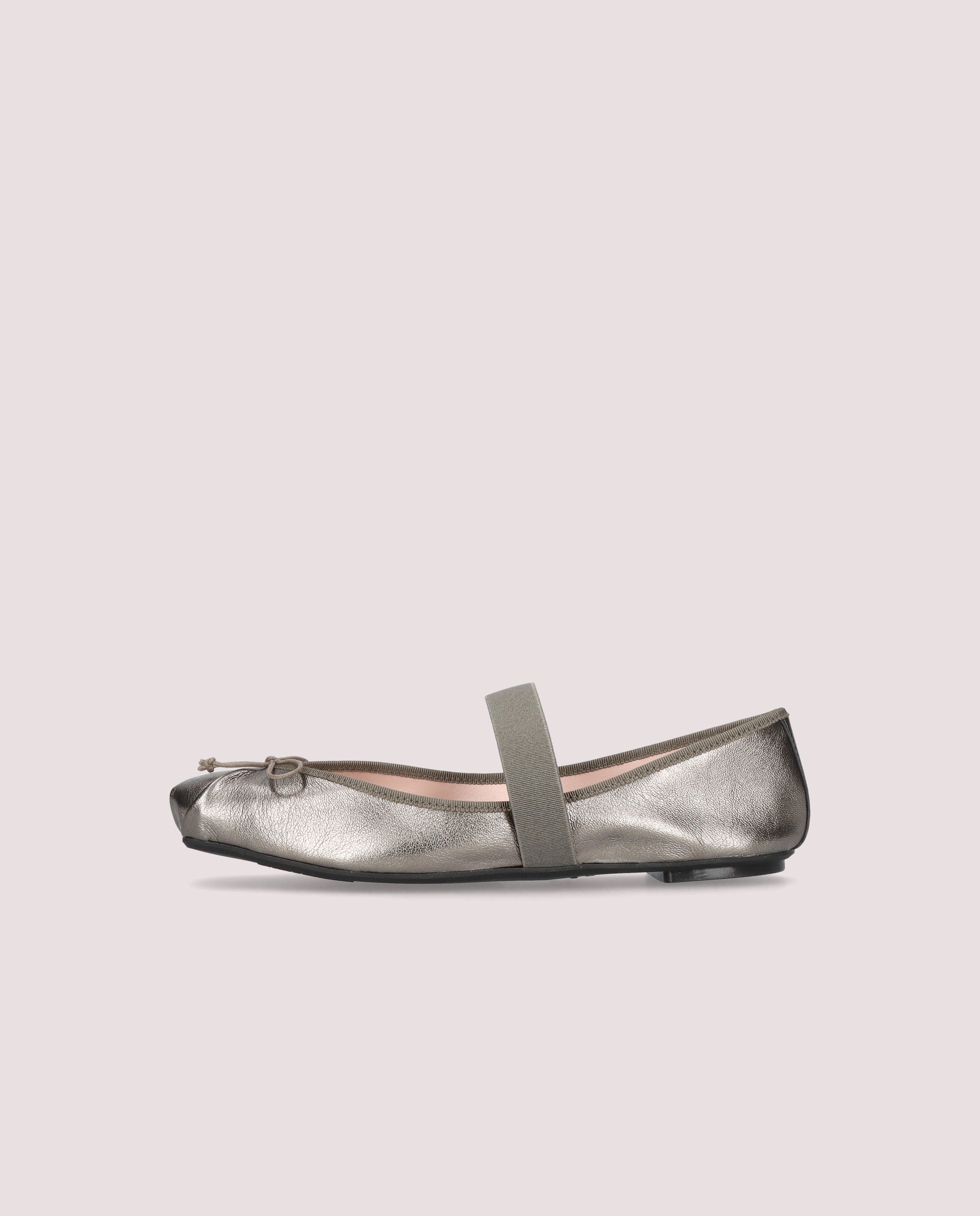 Kristen Ballet Flats in GRAY METALLIC LEATHERS