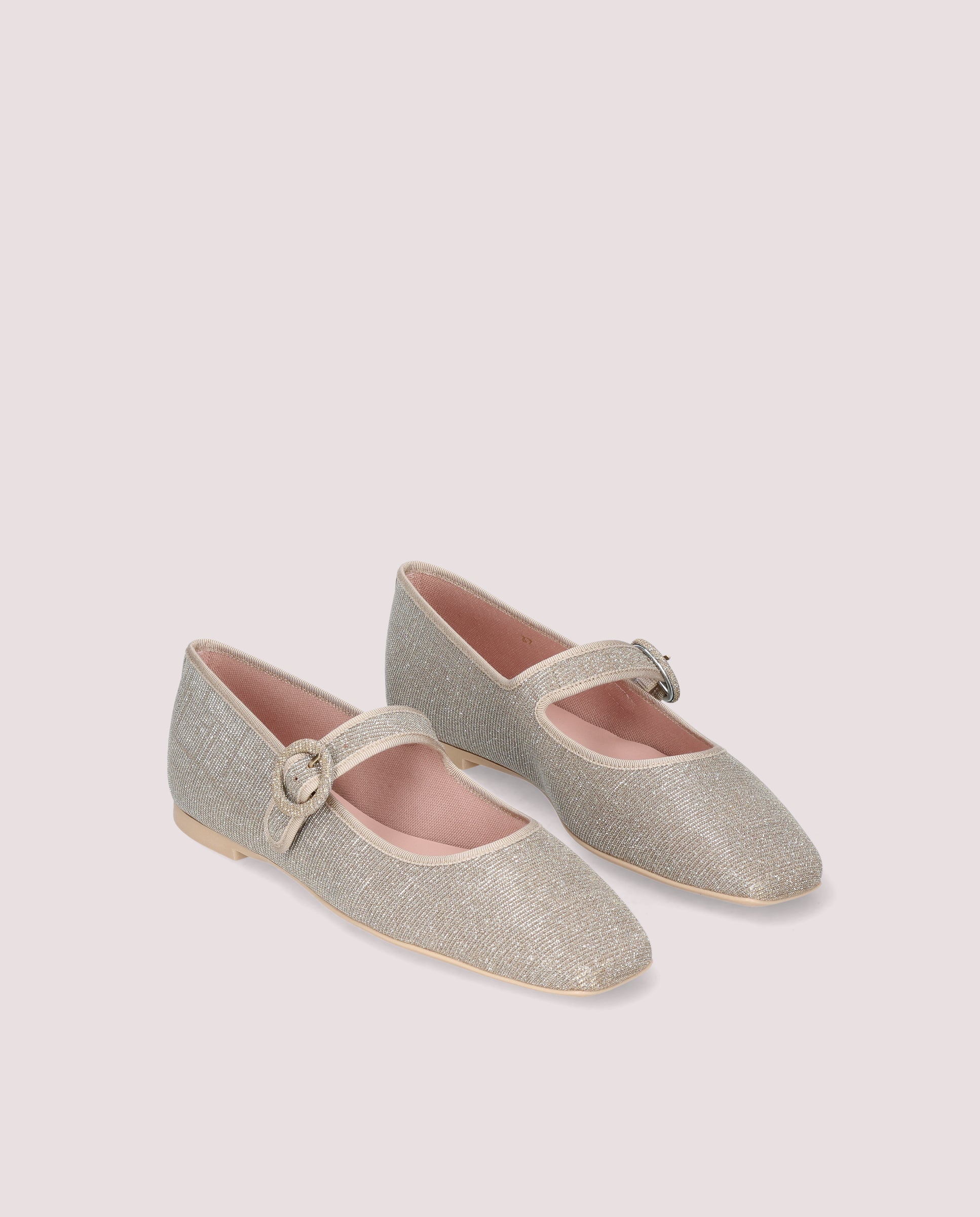 Image of Camille Ballerina in champagne gold glitzy textile by PrettyBallerinas