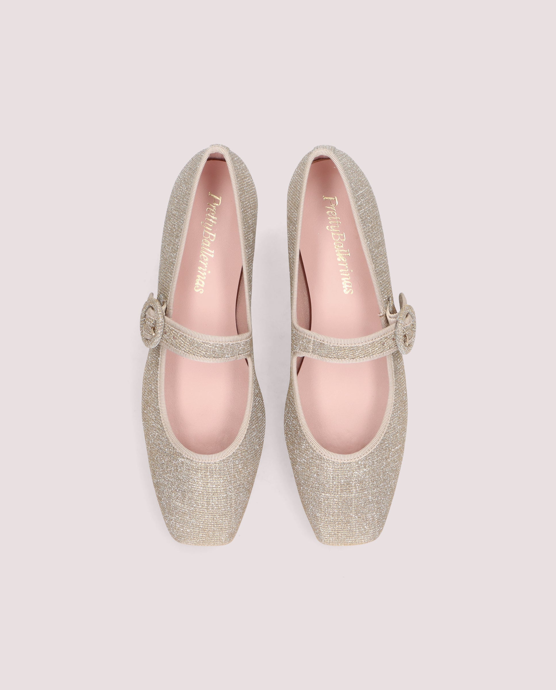 Alternative view of Camille Ballerina in champagne gold glitzy textile by PrettyBallerinas