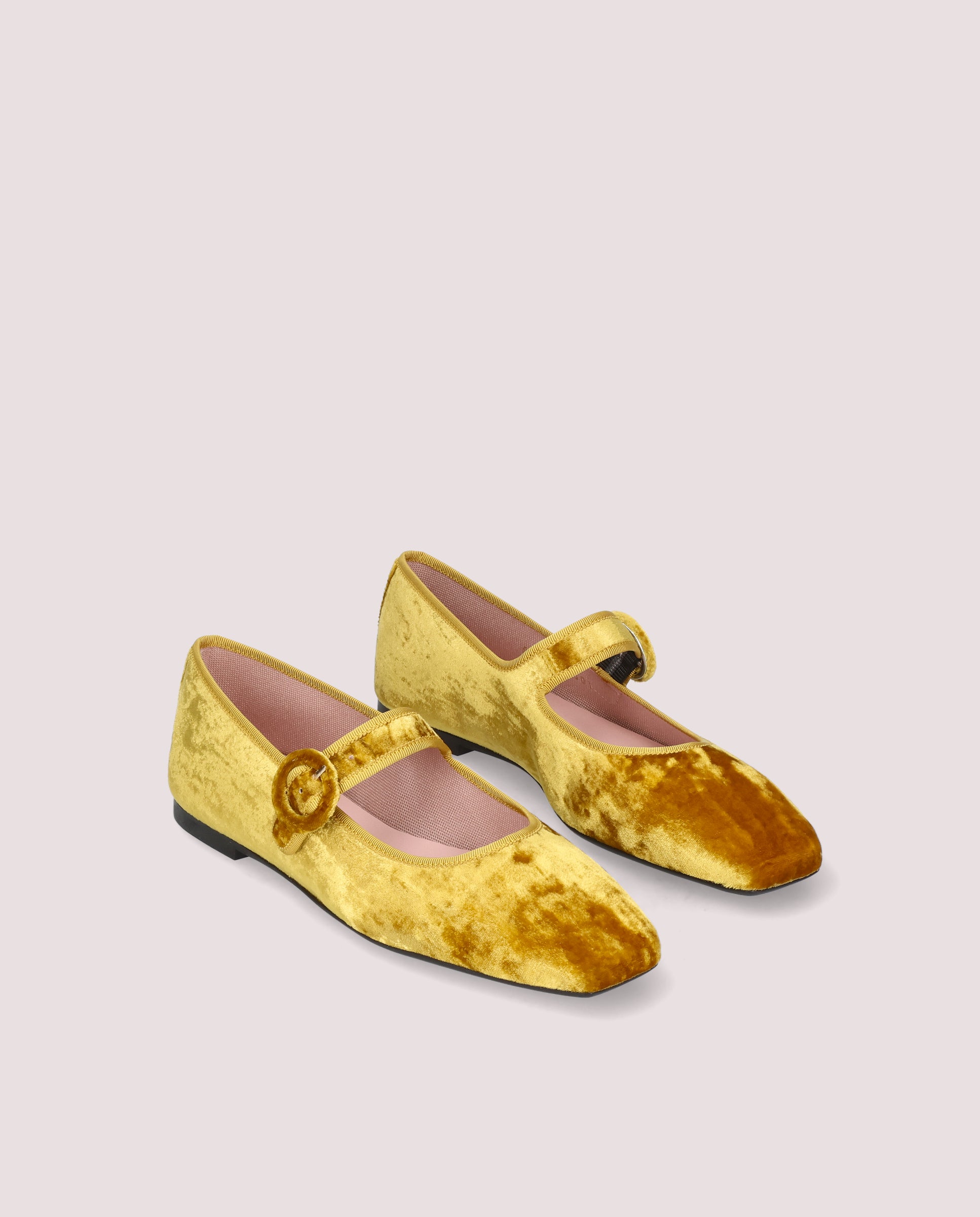 Camille ballerina in ochre velvet