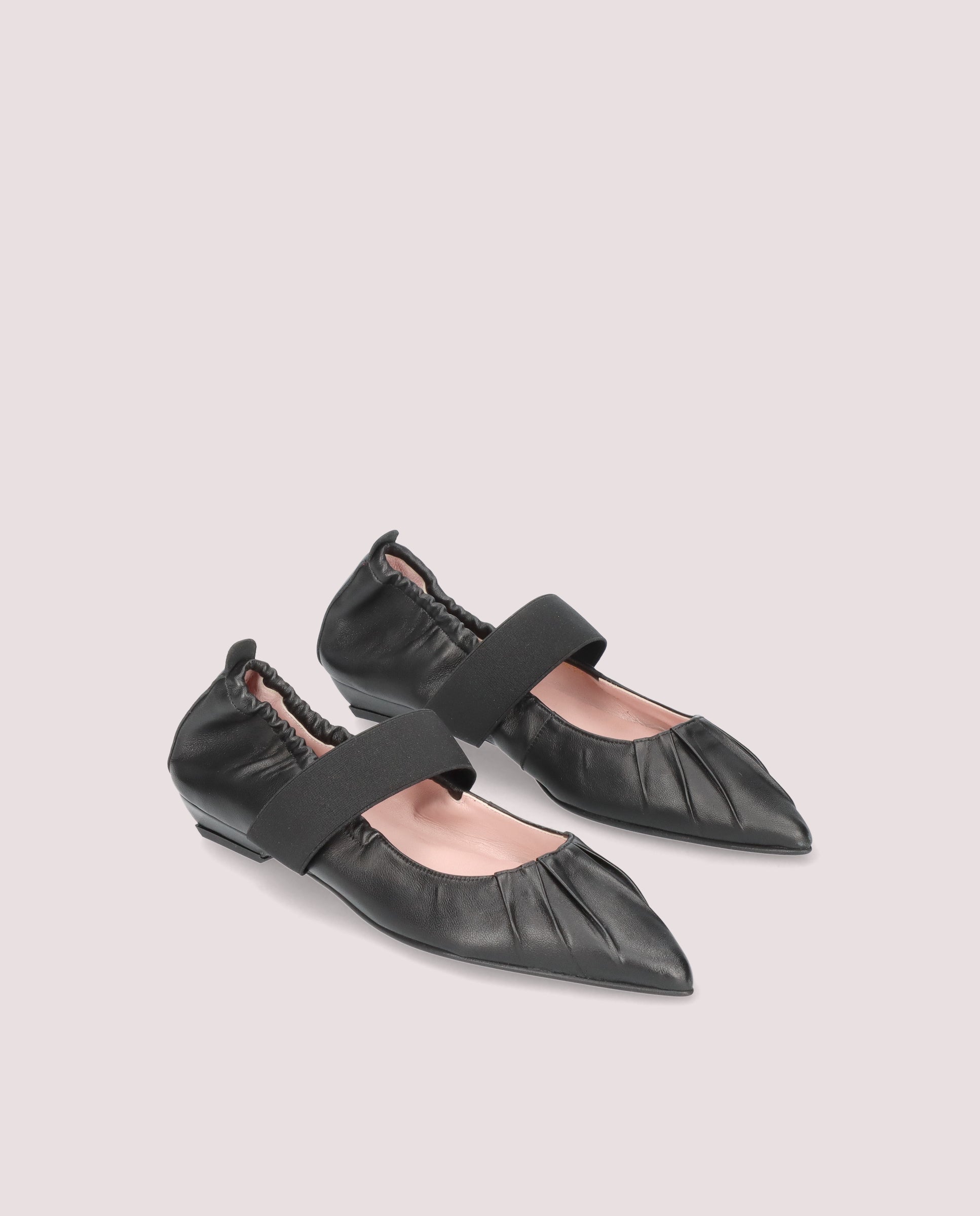 Image of Kamala Ballet Flats BLACK LEATHER by PrettyBallerinas